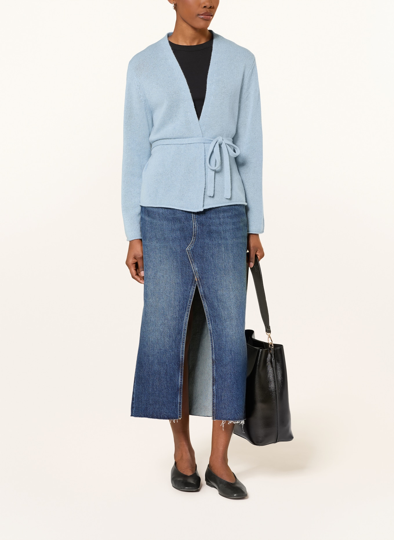 FTC CASHMERE Pokrowiec z dzianiny z kaszmiru: JASNONIEBIESKI