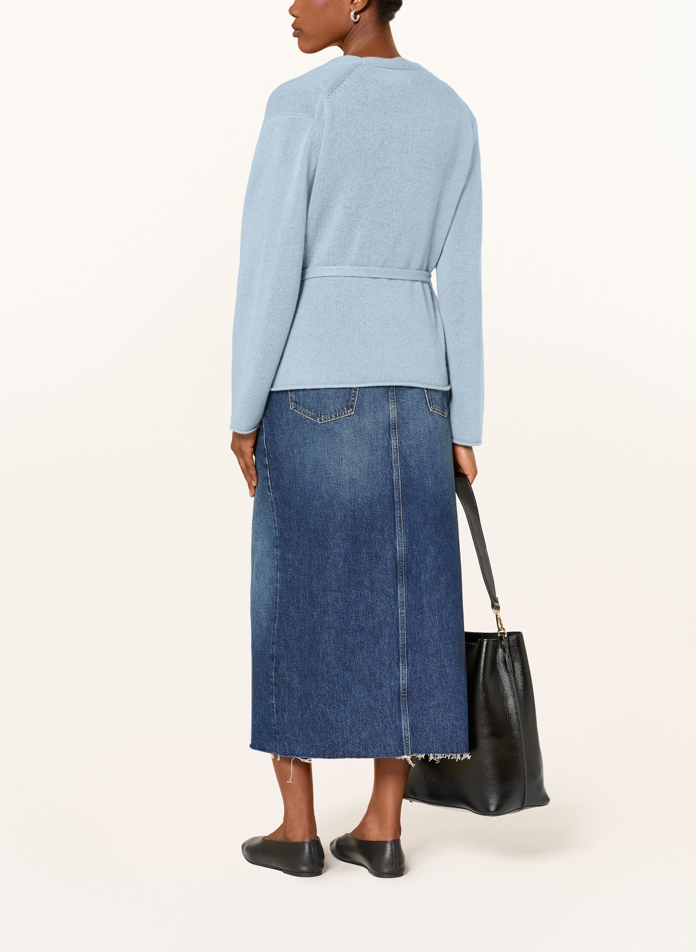 FTC CASHMERE Pokrowiec z dzianiny z kaszmiru: JASNONIEBIESKI