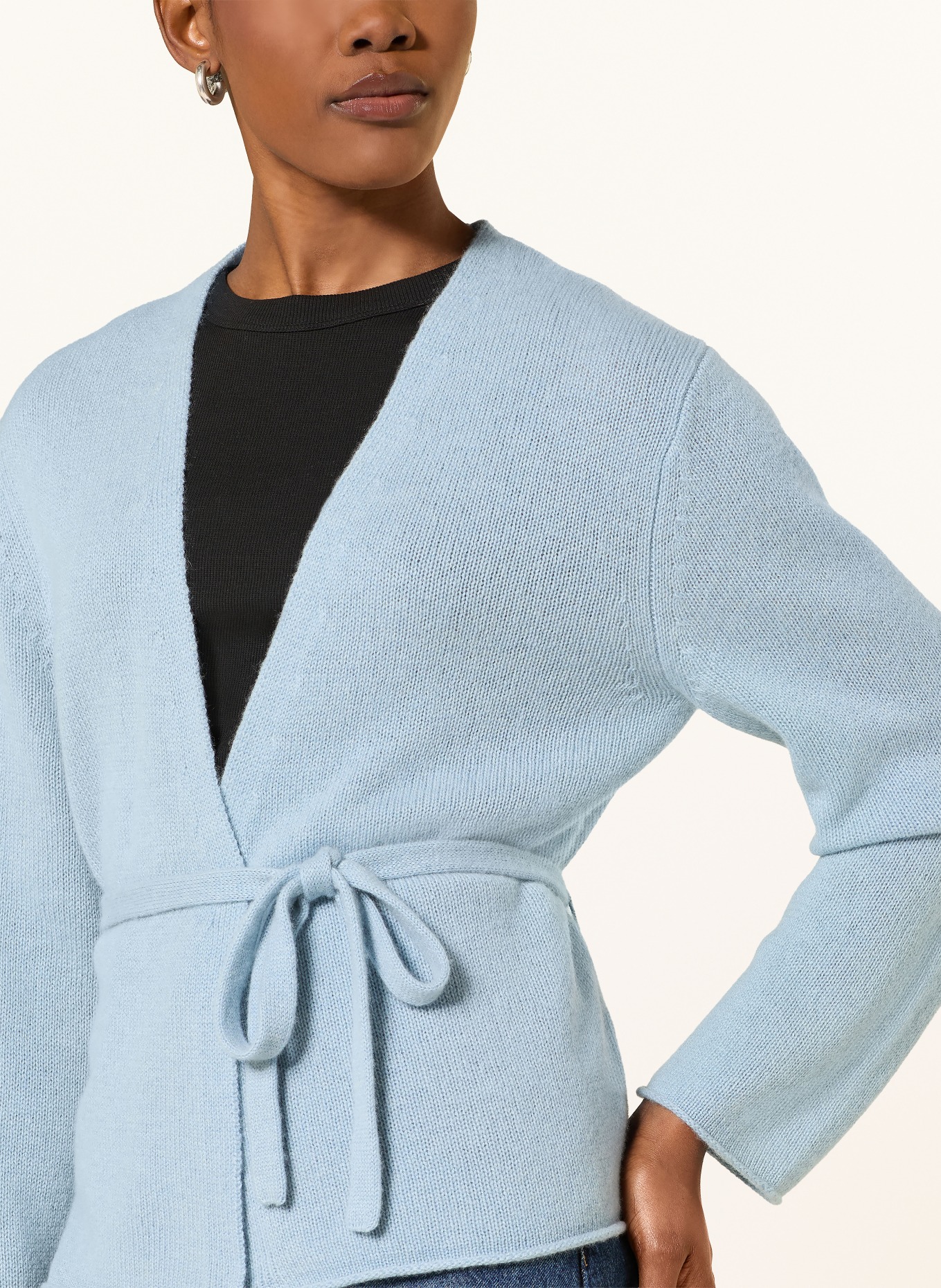 FTC CASHMERE Pokrowiec z dzianiny z kaszmiru: JASNONIEBIESKI