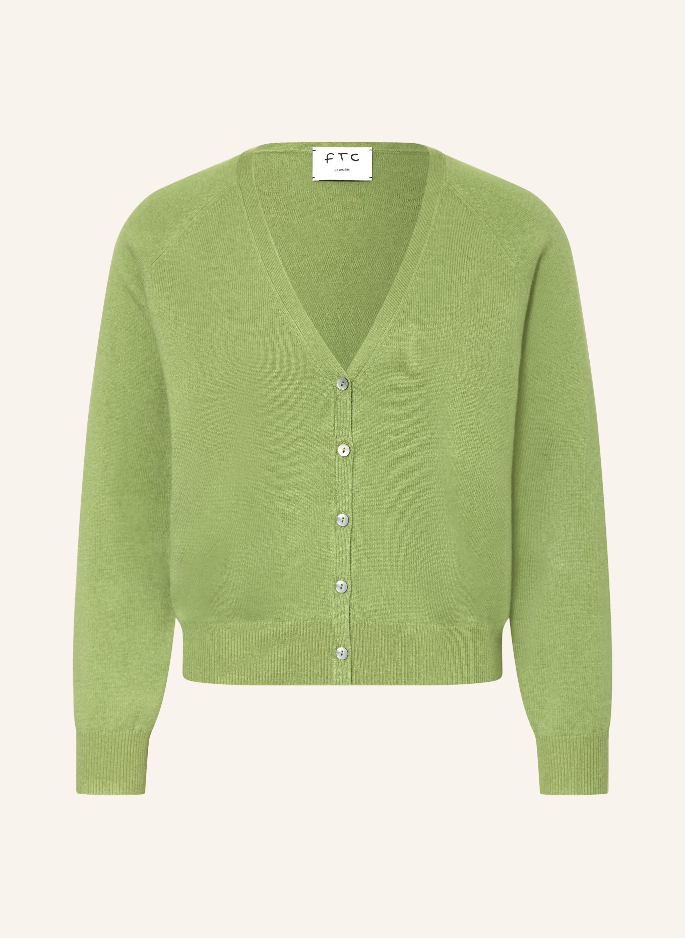 FTC CASHMERE Strickjacke aus Cashmere: GRÜN