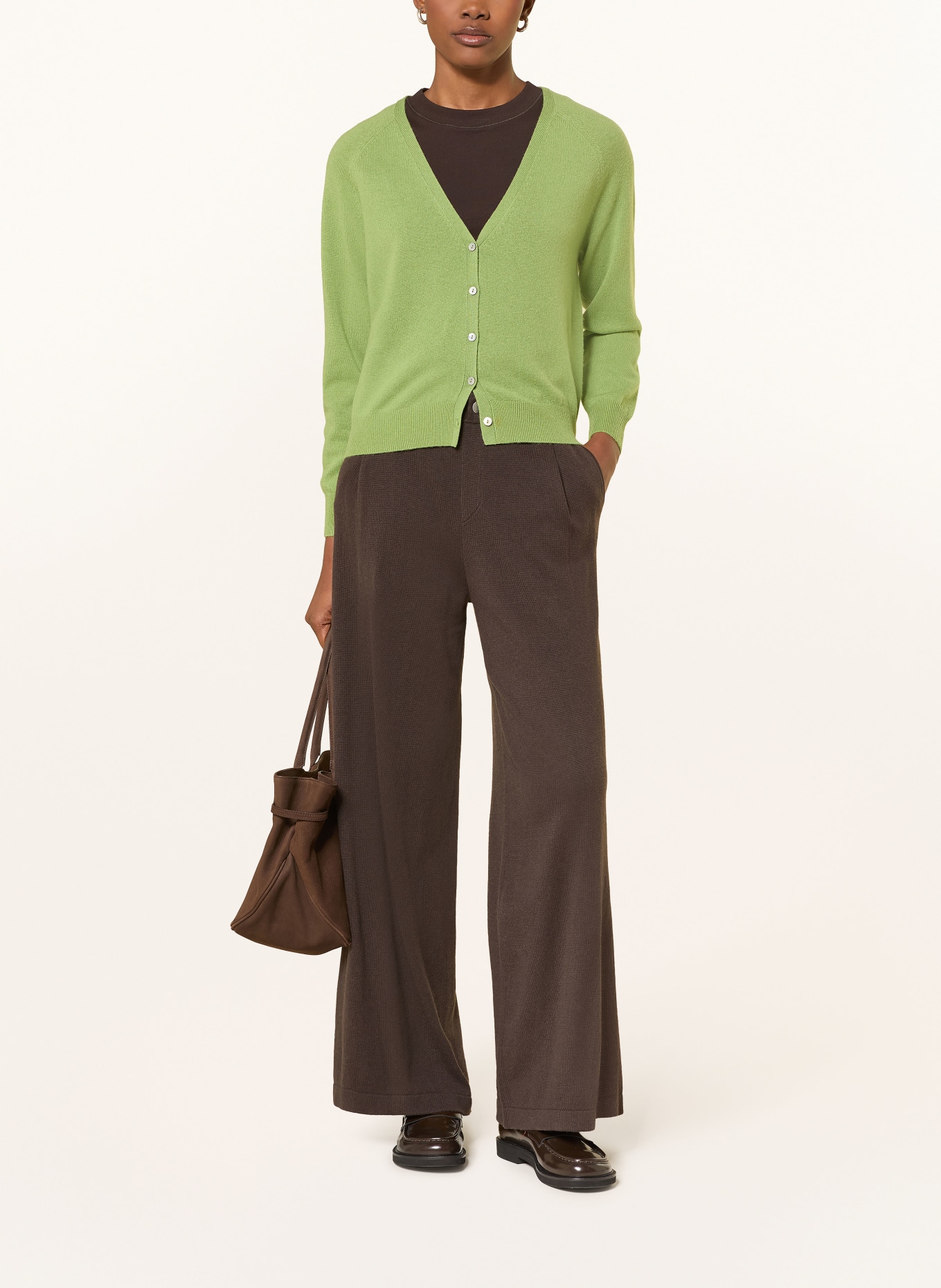 FTC CASHMERE Strickjacke aus Cashmere: GRÜN