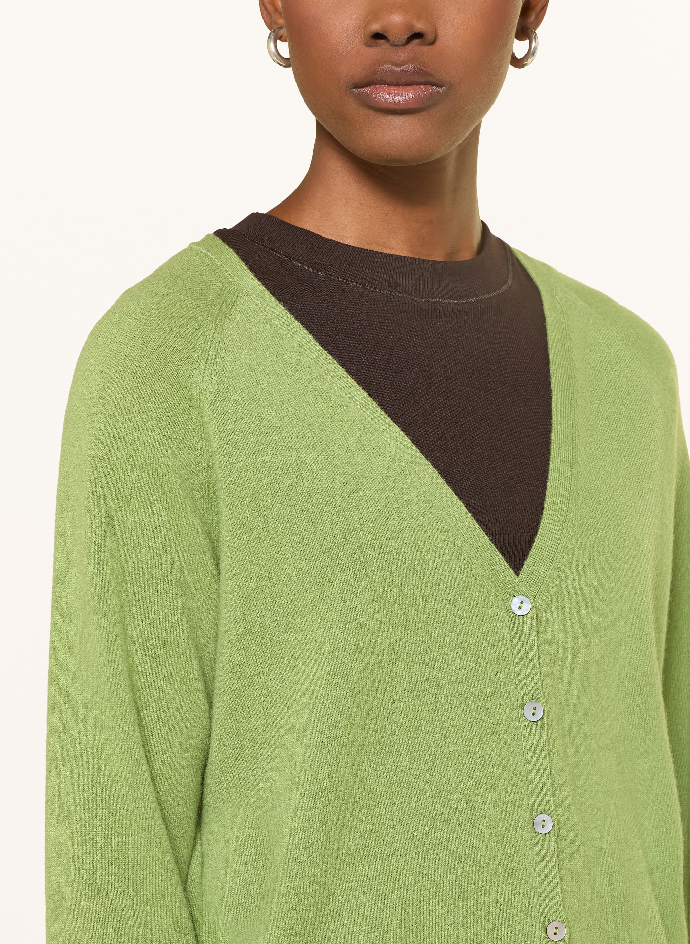 FTC CASHMERE Strickjacke aus Cashmere: GRÜN