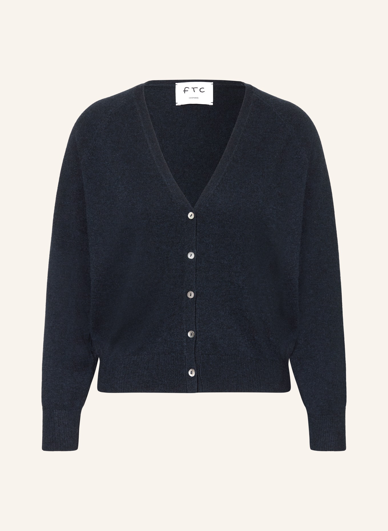 FTC CASHMERE Strickjacke aus Cashmere: DUNKELBLAU