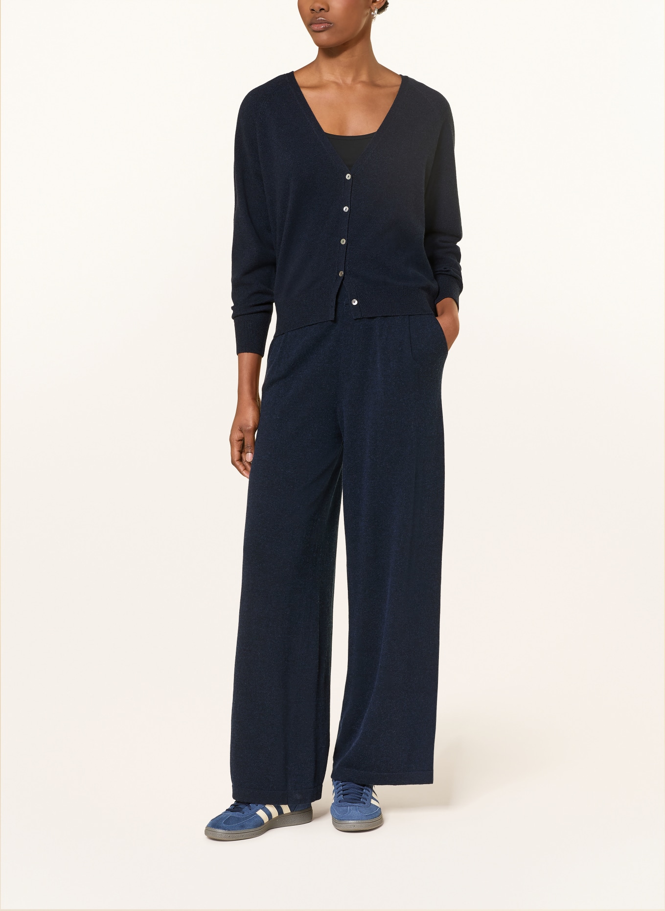 FTC CASHMERE Strickjacke aus Cashmere: DUNKELBLAU