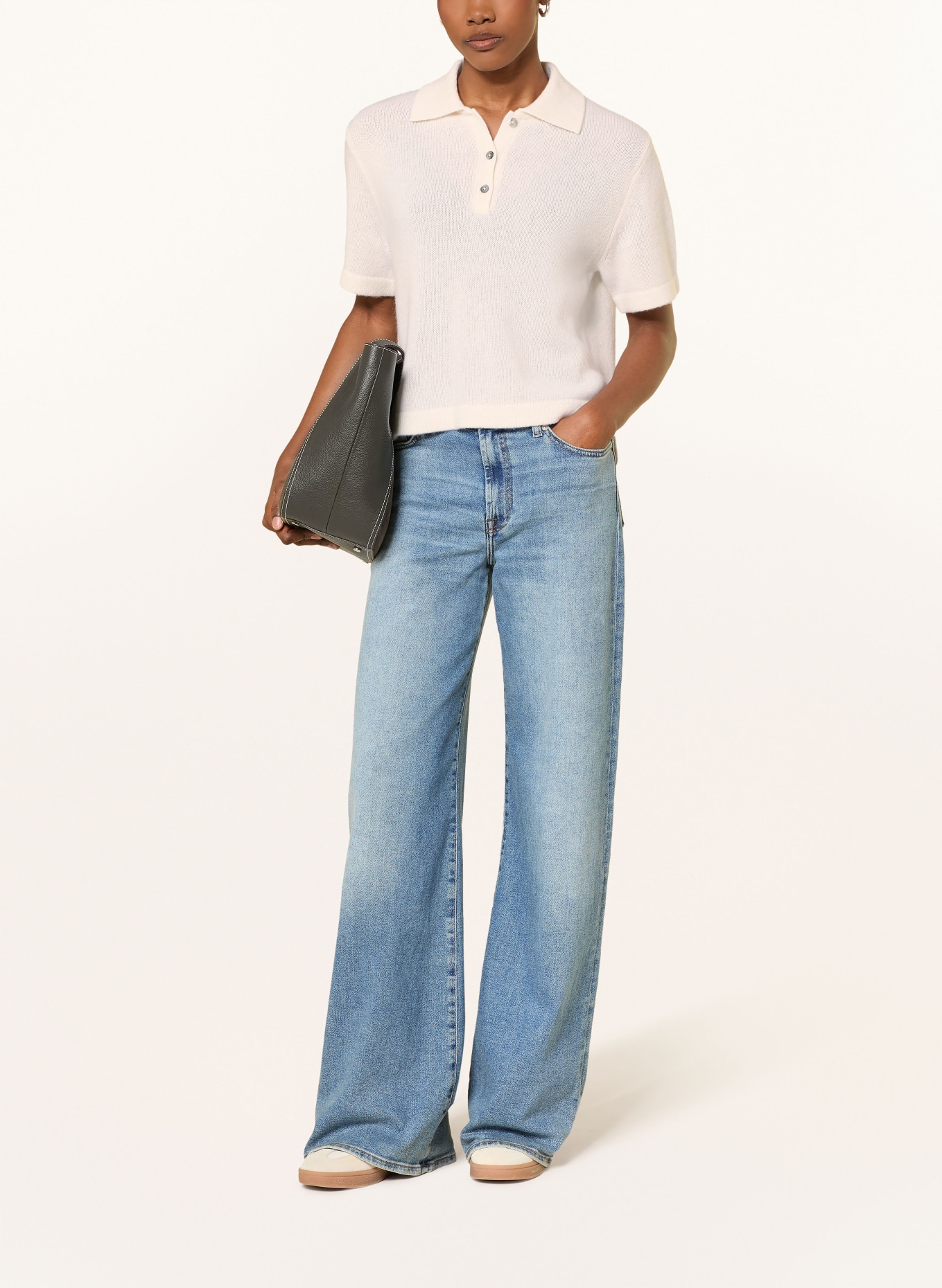 FTC CASHMERE Cashmere knit shirt: WHITE