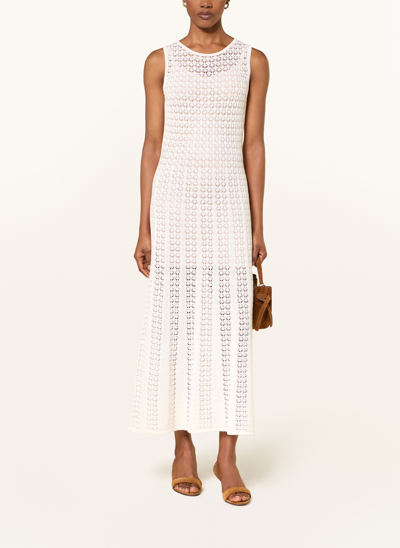 FTC CASHMERE gebreide jurk: ECRU