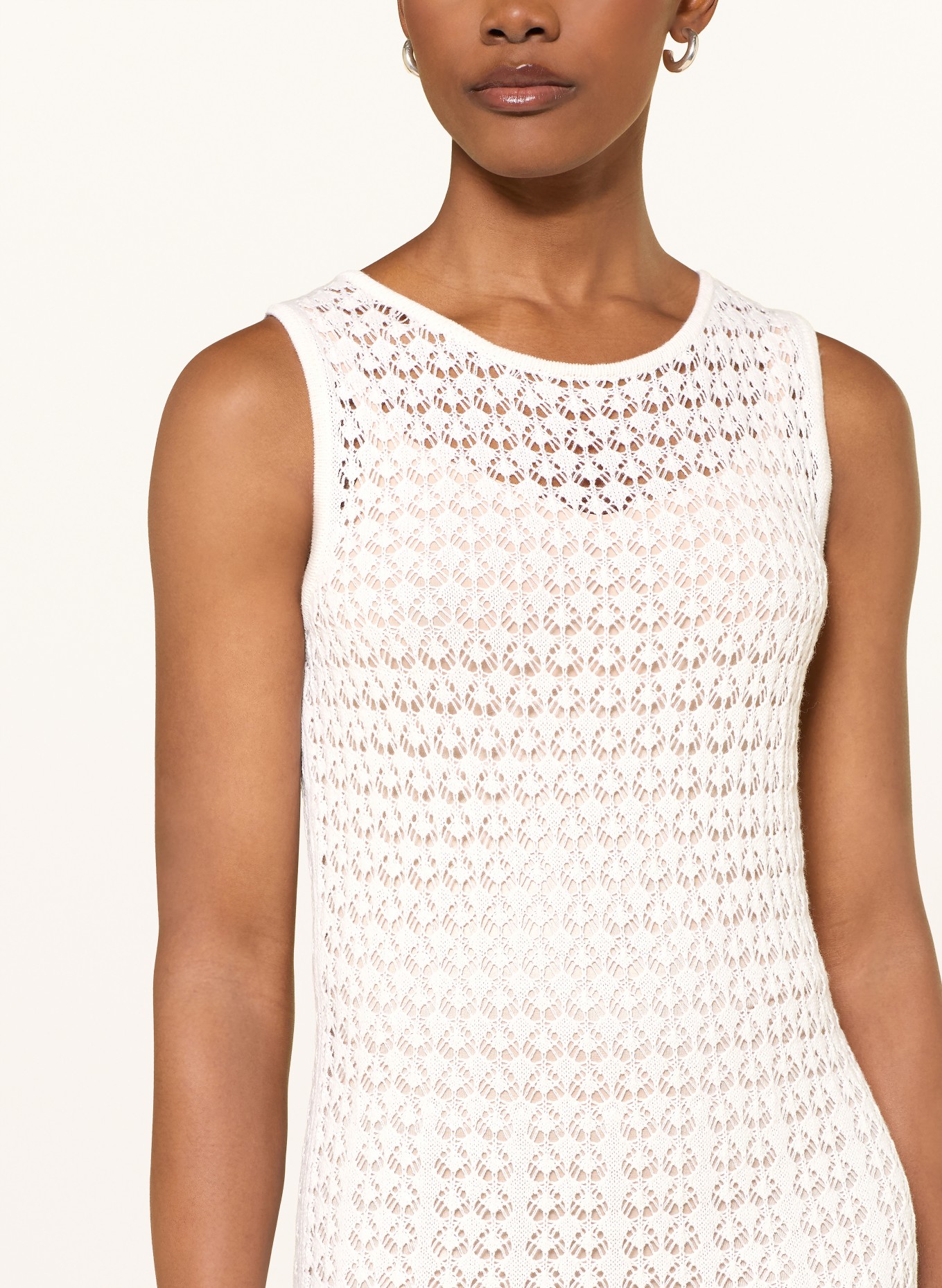 FTC CASHMERE gebreide jurk: ECRU