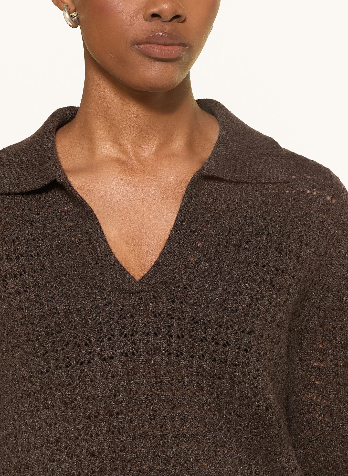 FTC CASHMERE Cashmere-Pullover: DUNKELBRAUN