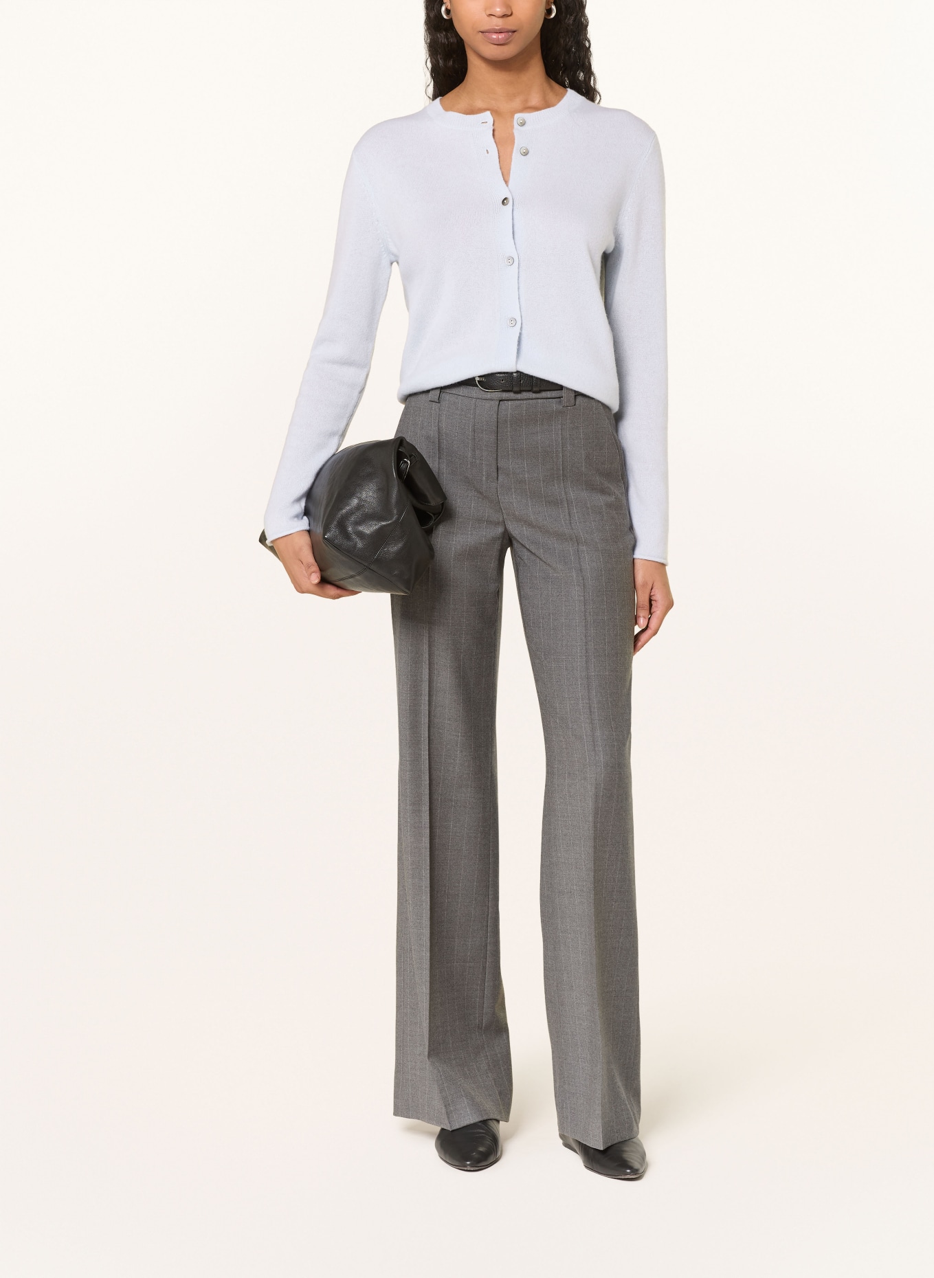 FTC CASHMERE Strickjacke aus Cashmere: HELLBLAU