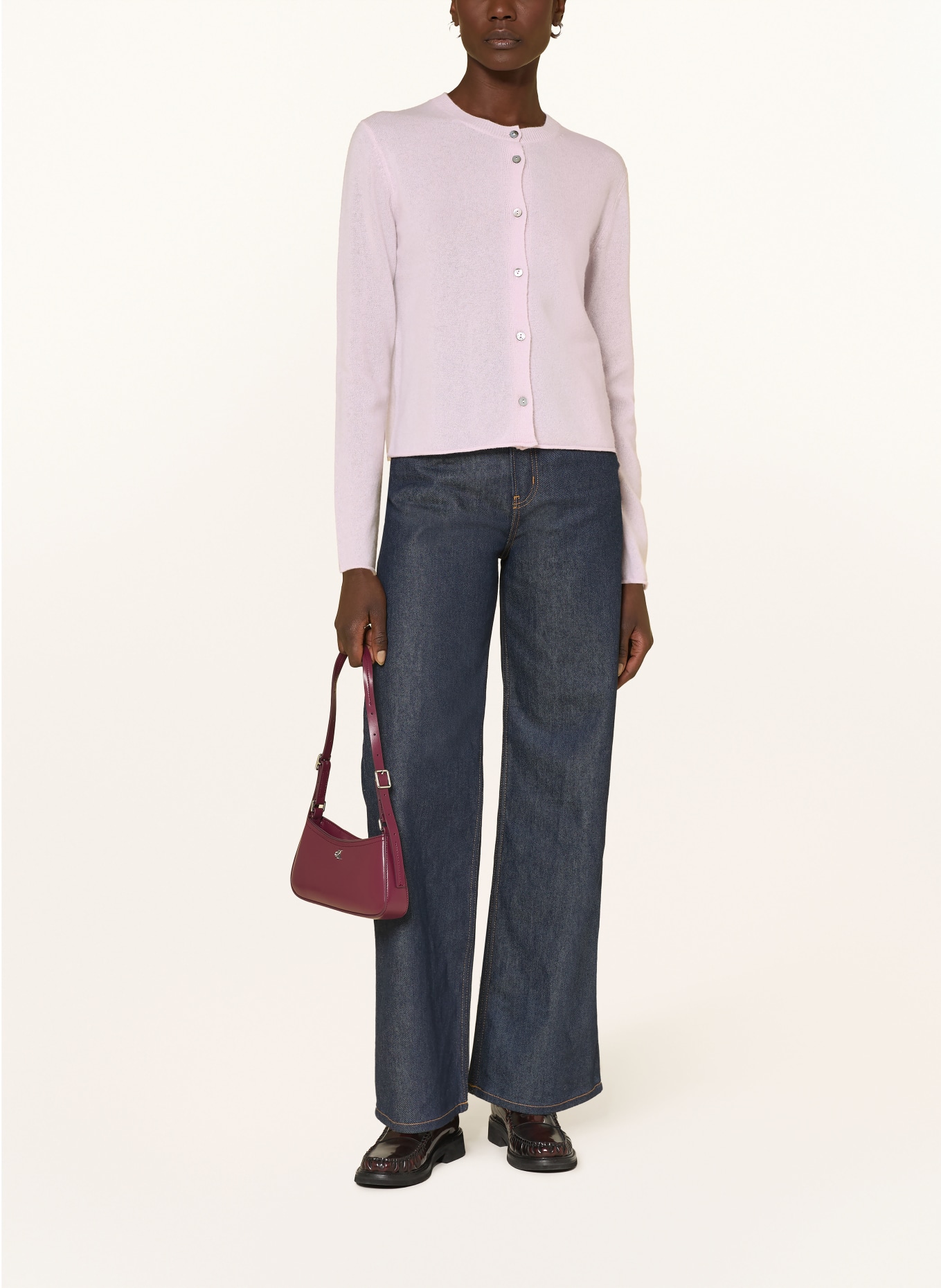 FTC CASHMERE Strickjacke aus Cashmere: HELLROSA