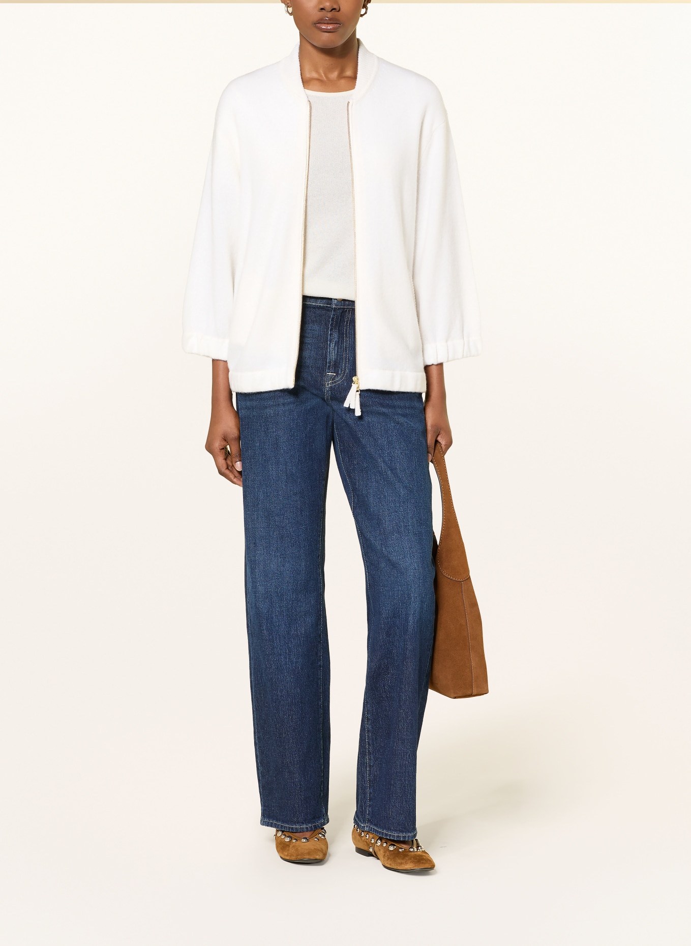 FTC CASHMERE Strickjacke aus Cashmere: WEISS