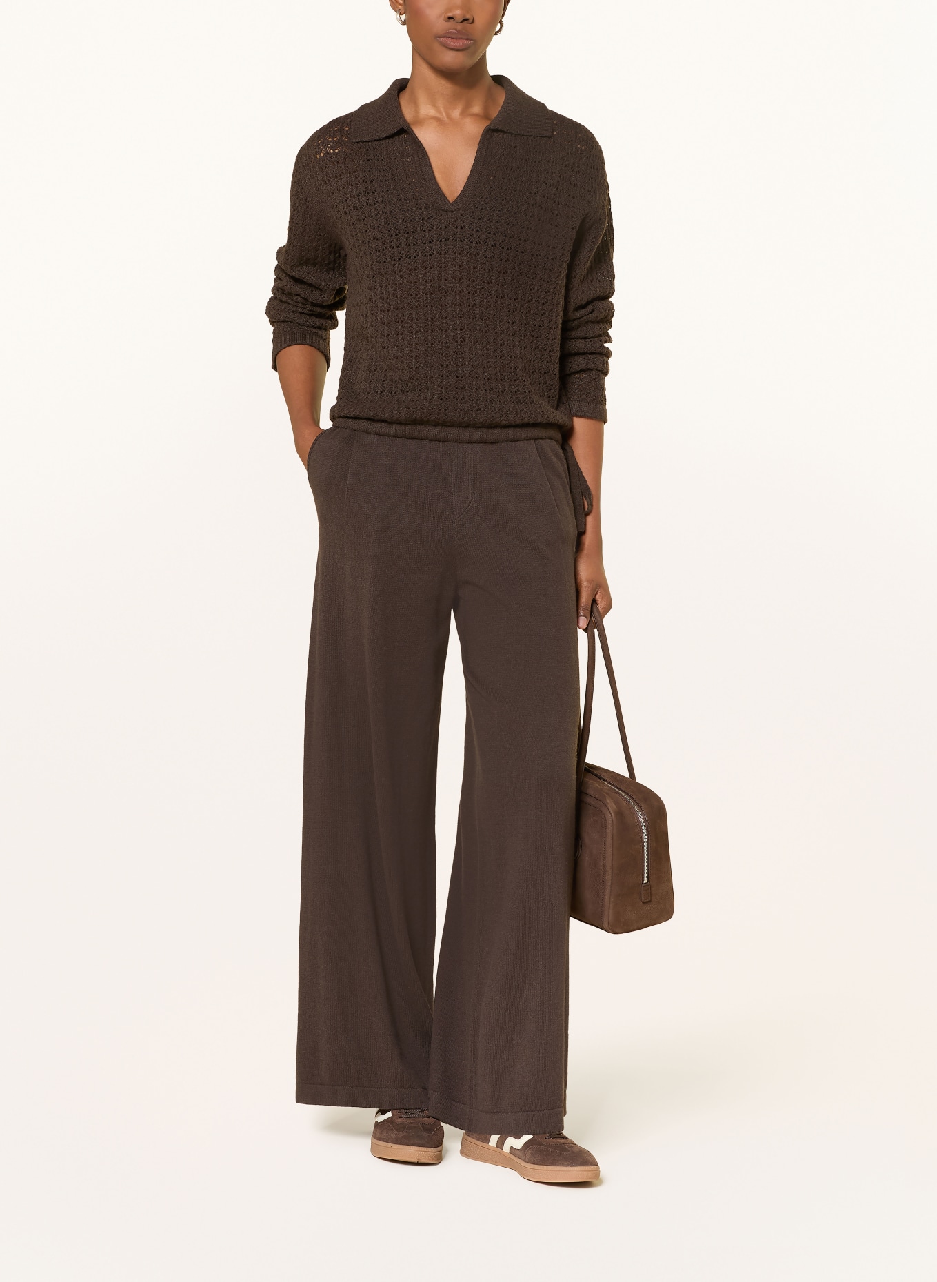 FTC CASHMERE Marlenehose: DUNKELBRAUN