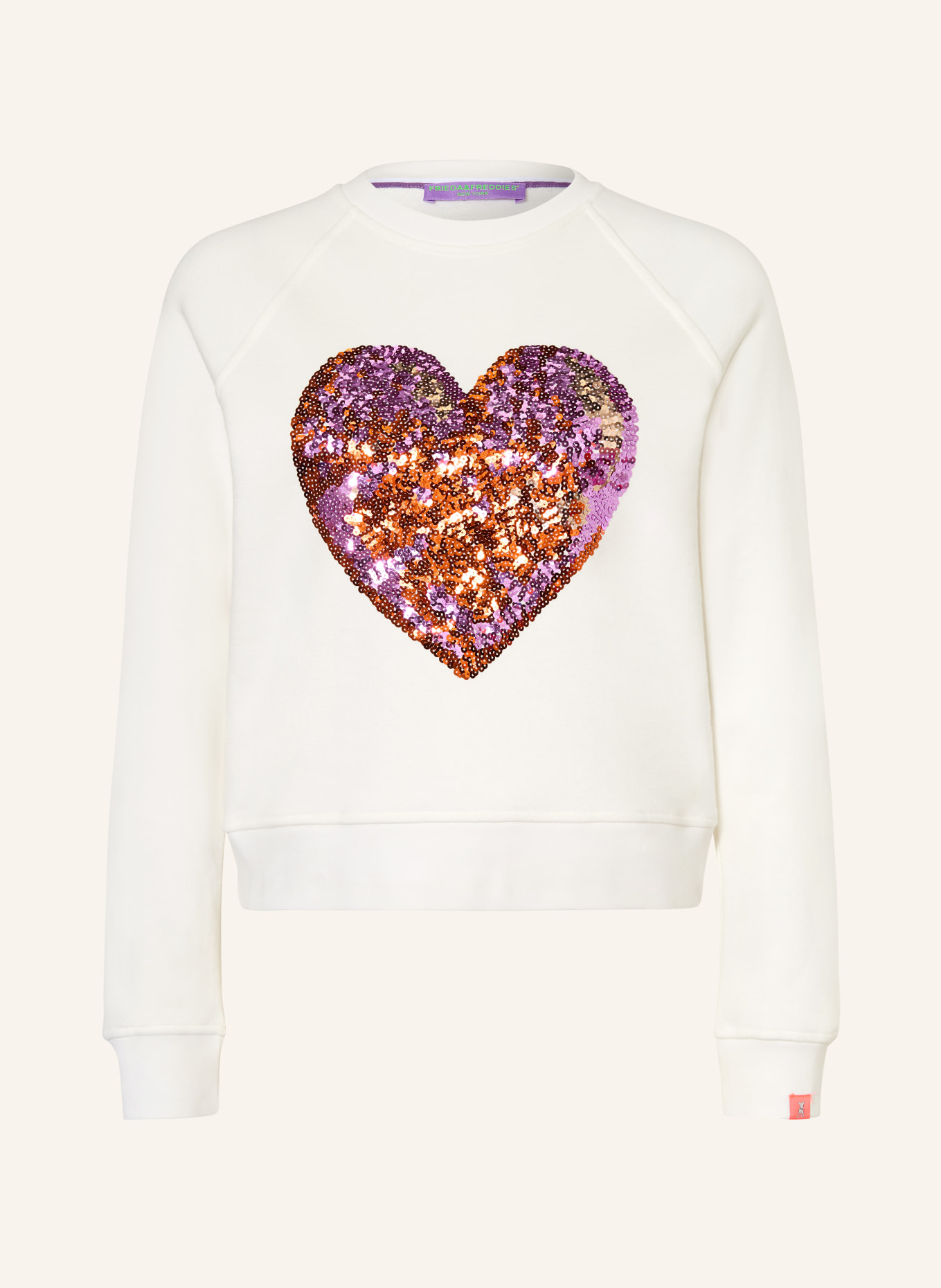 FRIEDA & FREDDIES Sweatshirt with sequins: WHITE / NEON RED