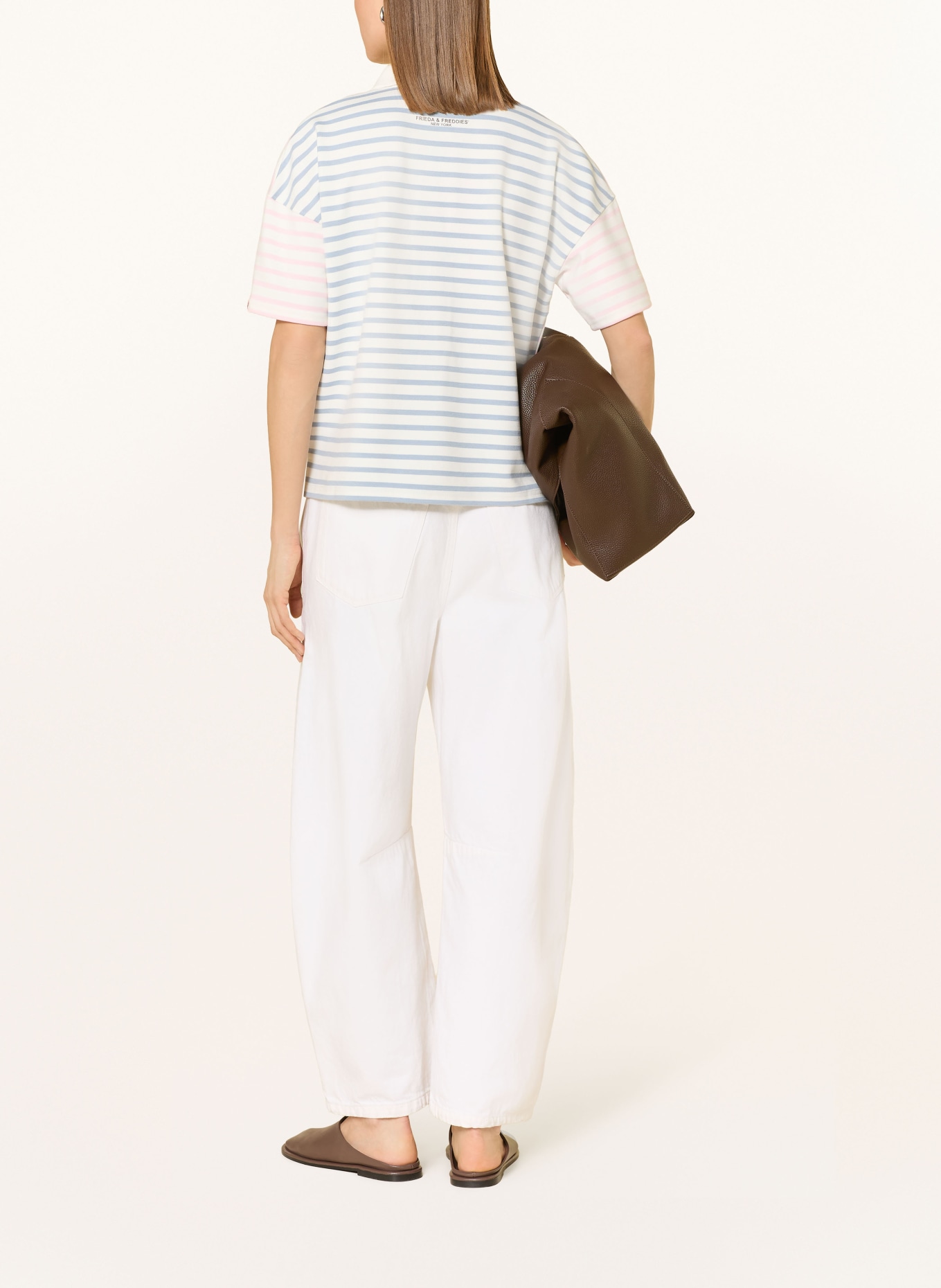 FRIEDA & FREDDIES Koszulka polo z dżerseju: BIAŁY / RÓŻOWY