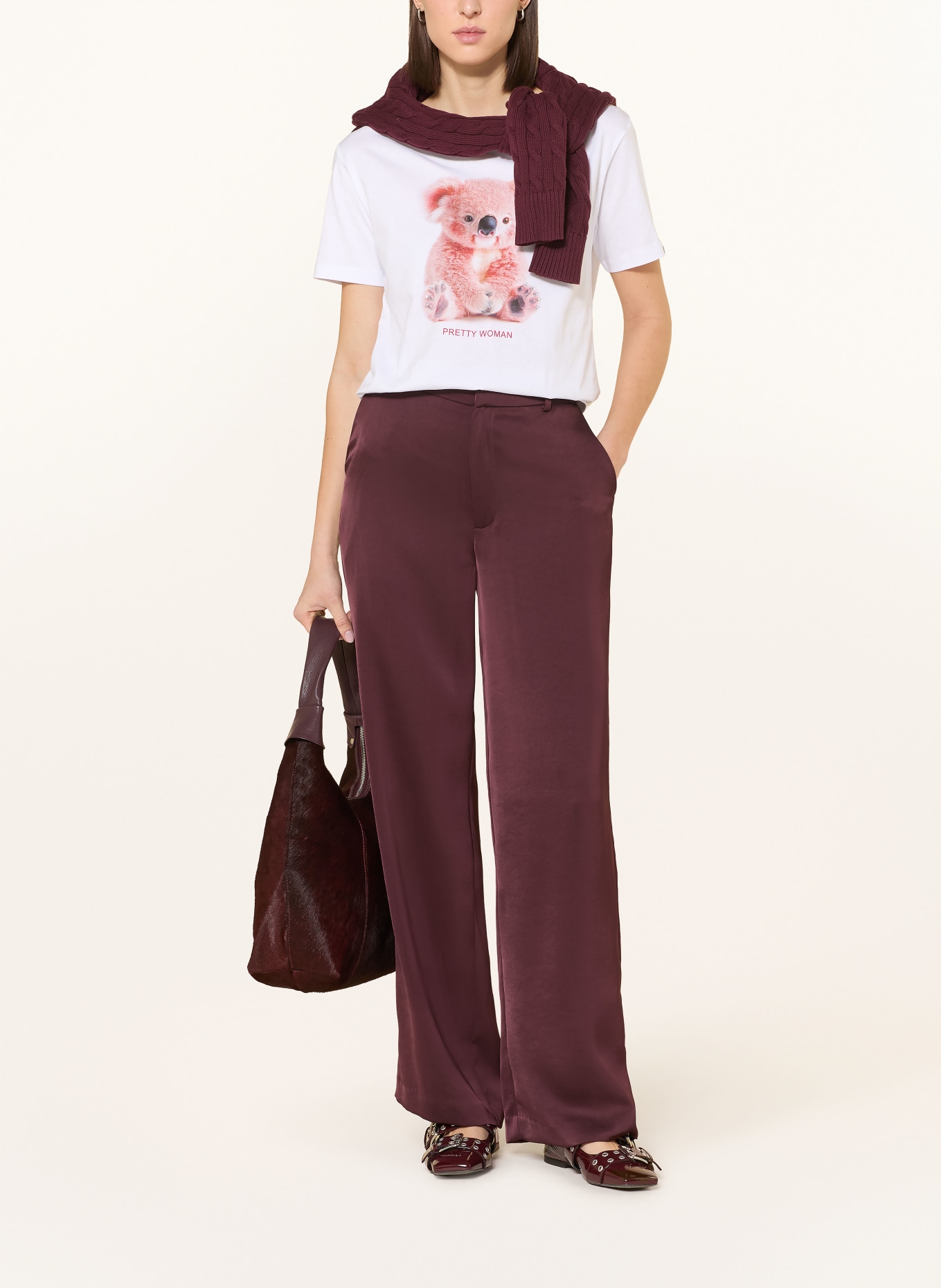 FRIEDA & FREDDIES Koszulka z kamieniami ozdobnymi: BIAŁY / RÓŻOWY