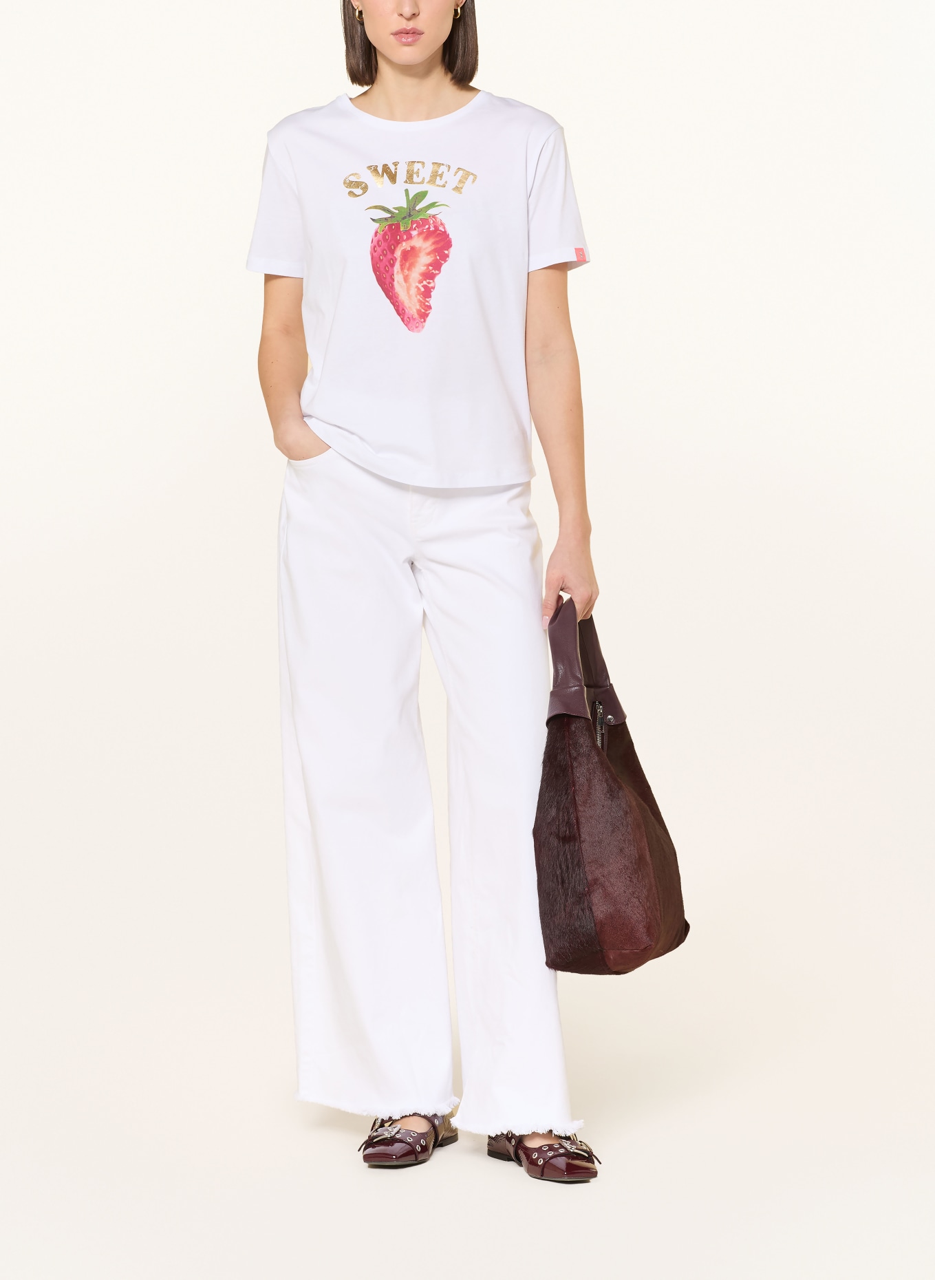 FRIEDA & FREDDIES T-shirt: WHITE / GOLD / RED