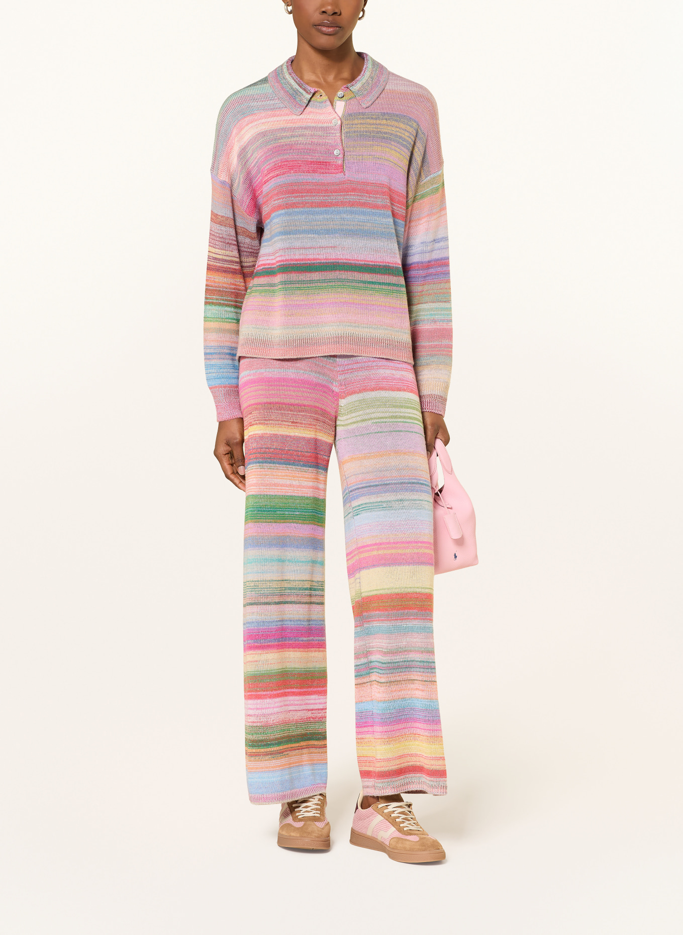 FTC CASHMERE Strickhose mit Cashmere: ORANGE / GELB / GRÜN