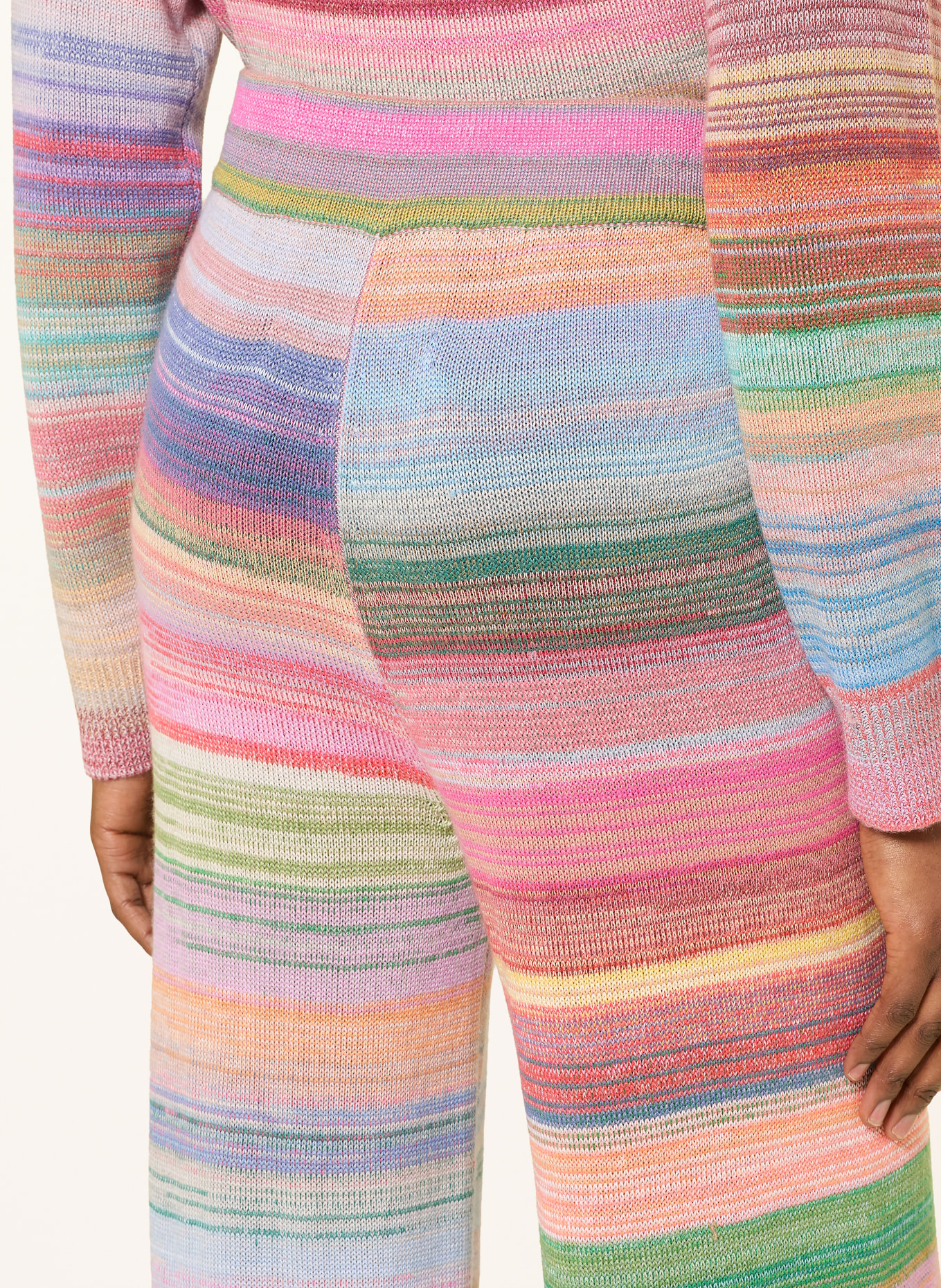 FTC CASHMERE Strickhose mit Cashmere: ORANGE / GELB / GRÜN