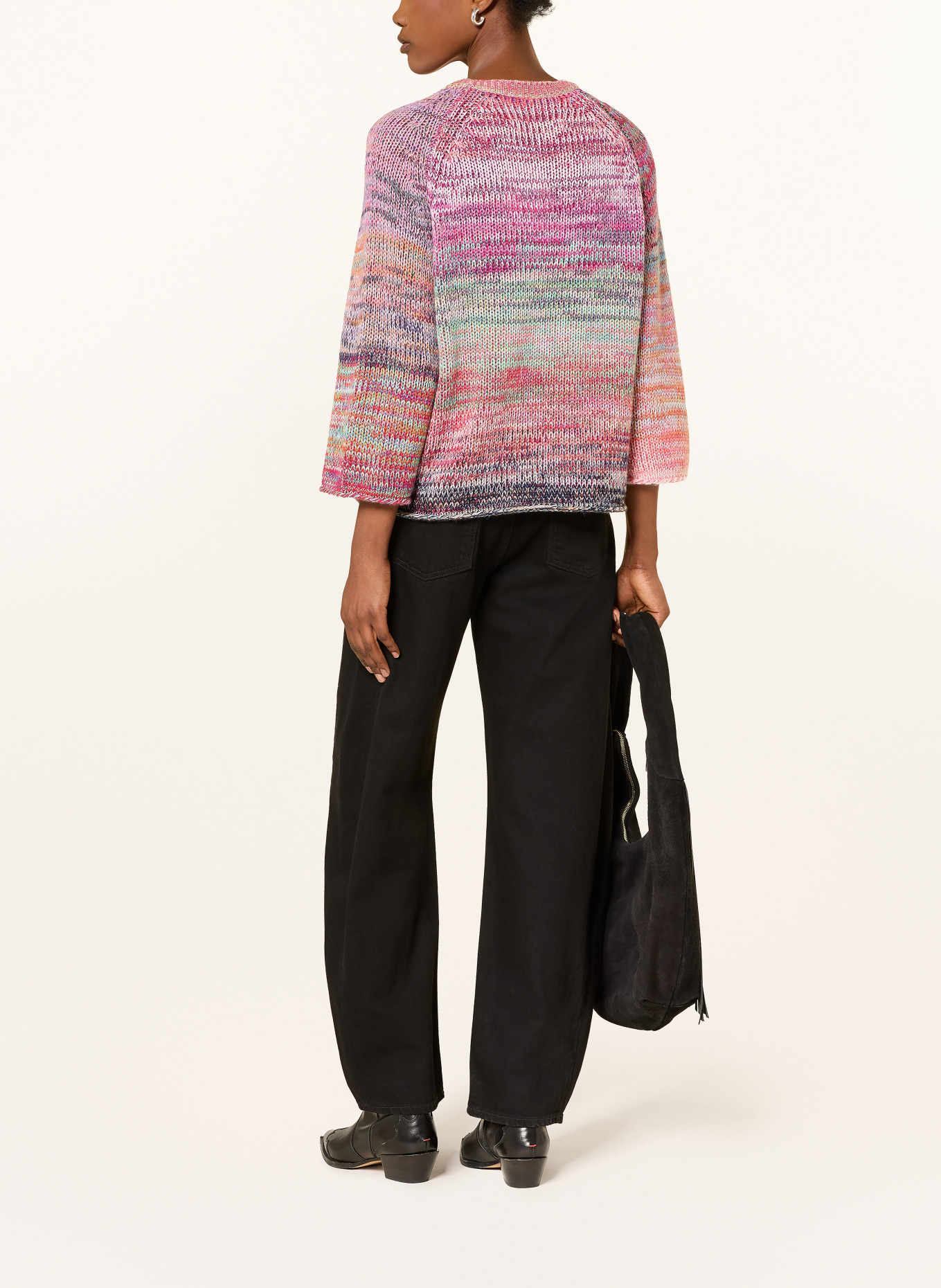 FTC CASHMERE Pullover mit Cashmere: PINK / LILA / TÜRKIS