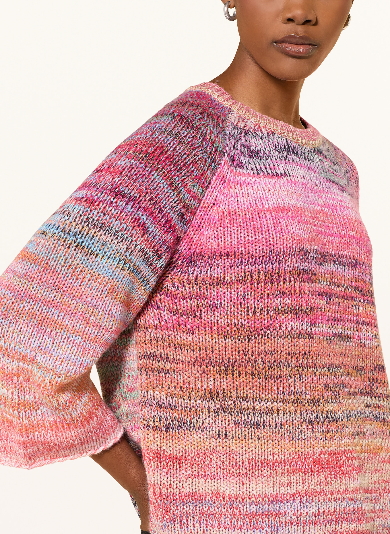 FTC CASHMERE Pullover mit Cashmere: PINK / LILA / TÜRKIS