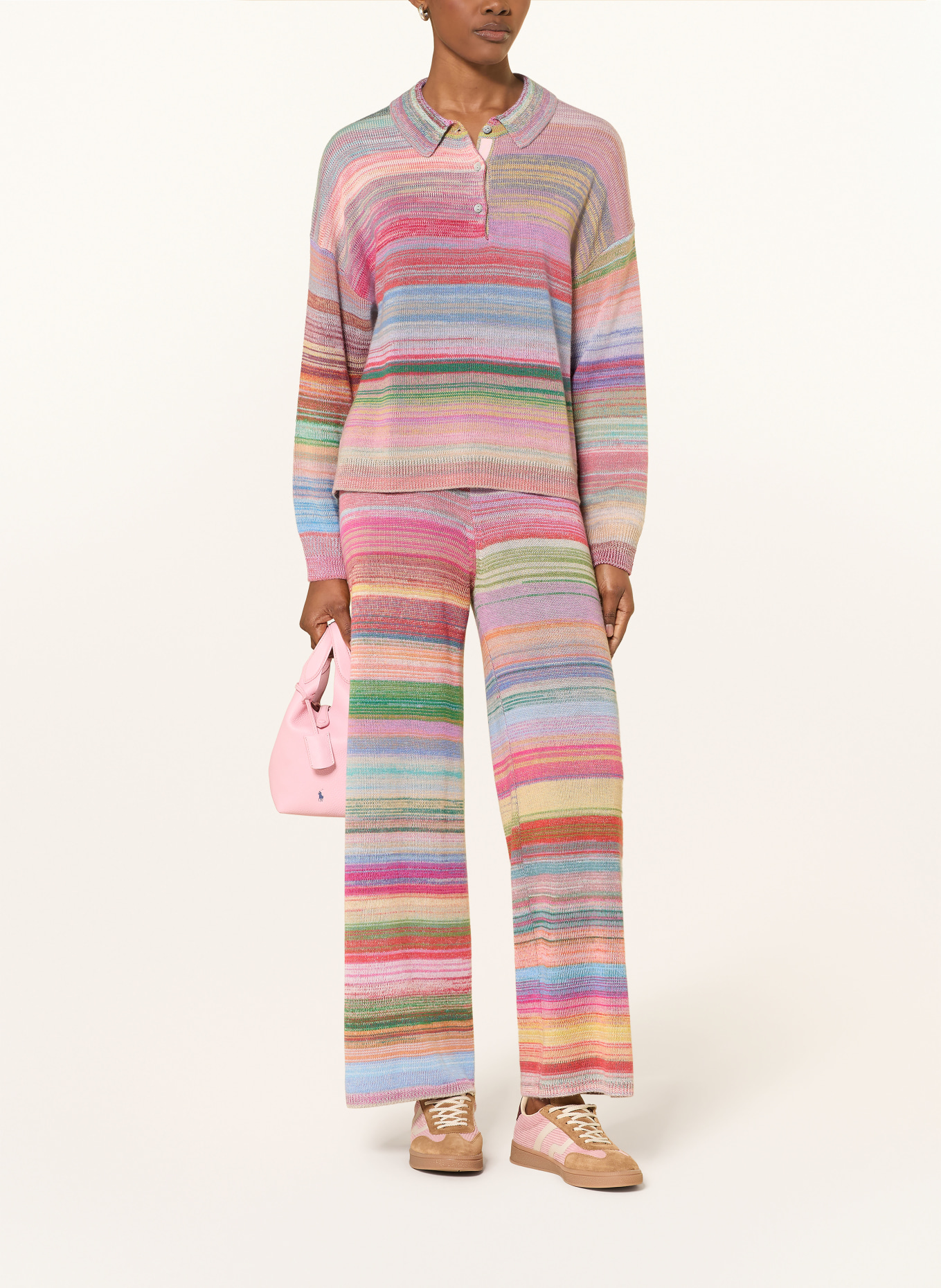 FTC CASHMERE Pullover mit Cashmere: PINK / LILA / DUNKELROT