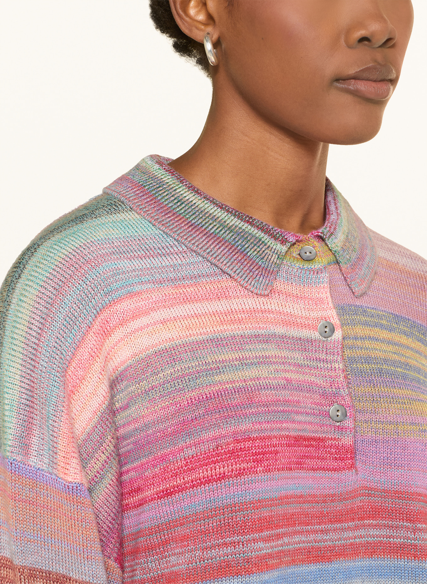 FTC CASHMERE Pullover mit Cashmere: PINK / LILA / DUNKELROT