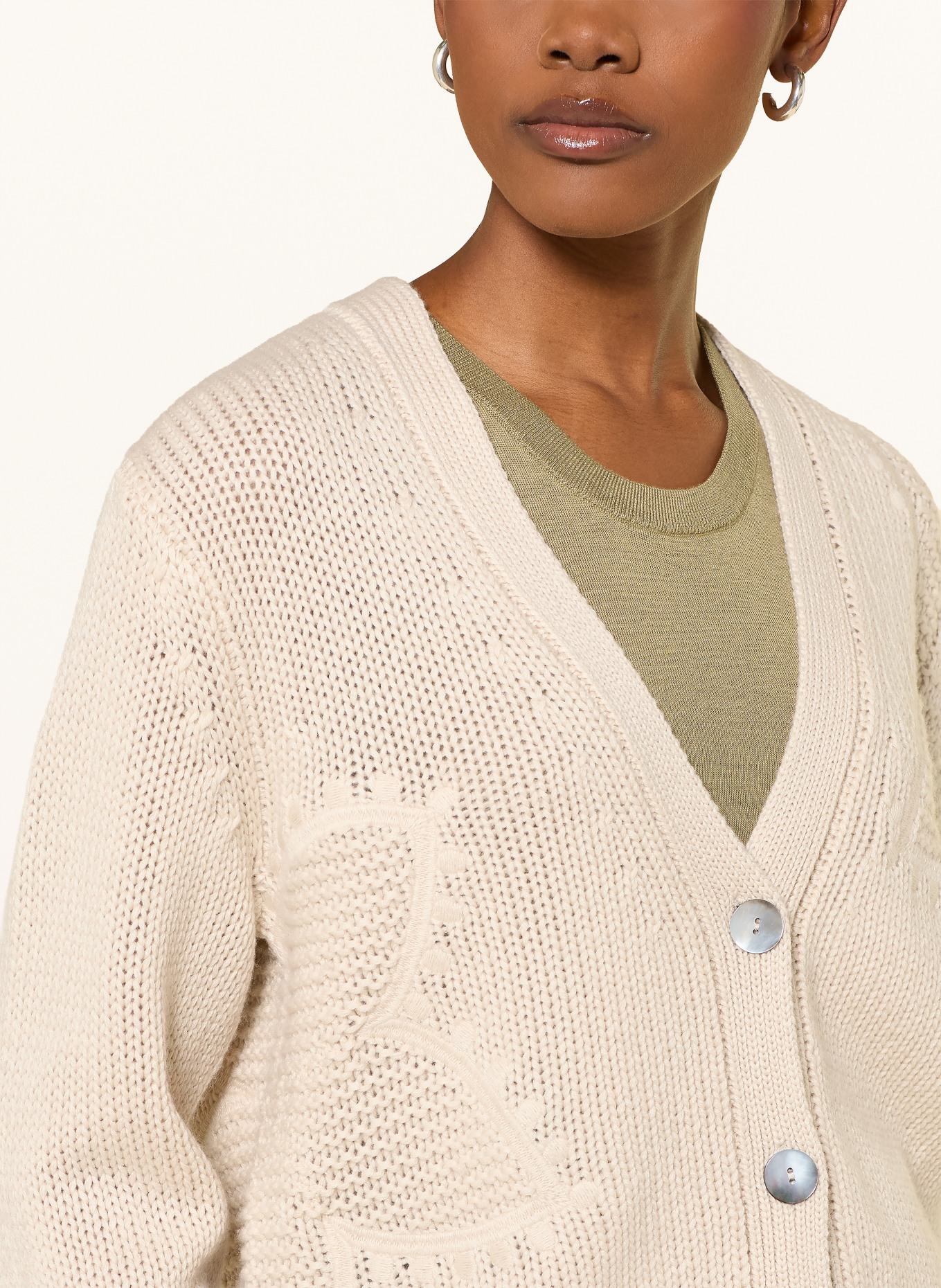 FTC CASHMERE Strickjacke mit Cashmere: BEIGE