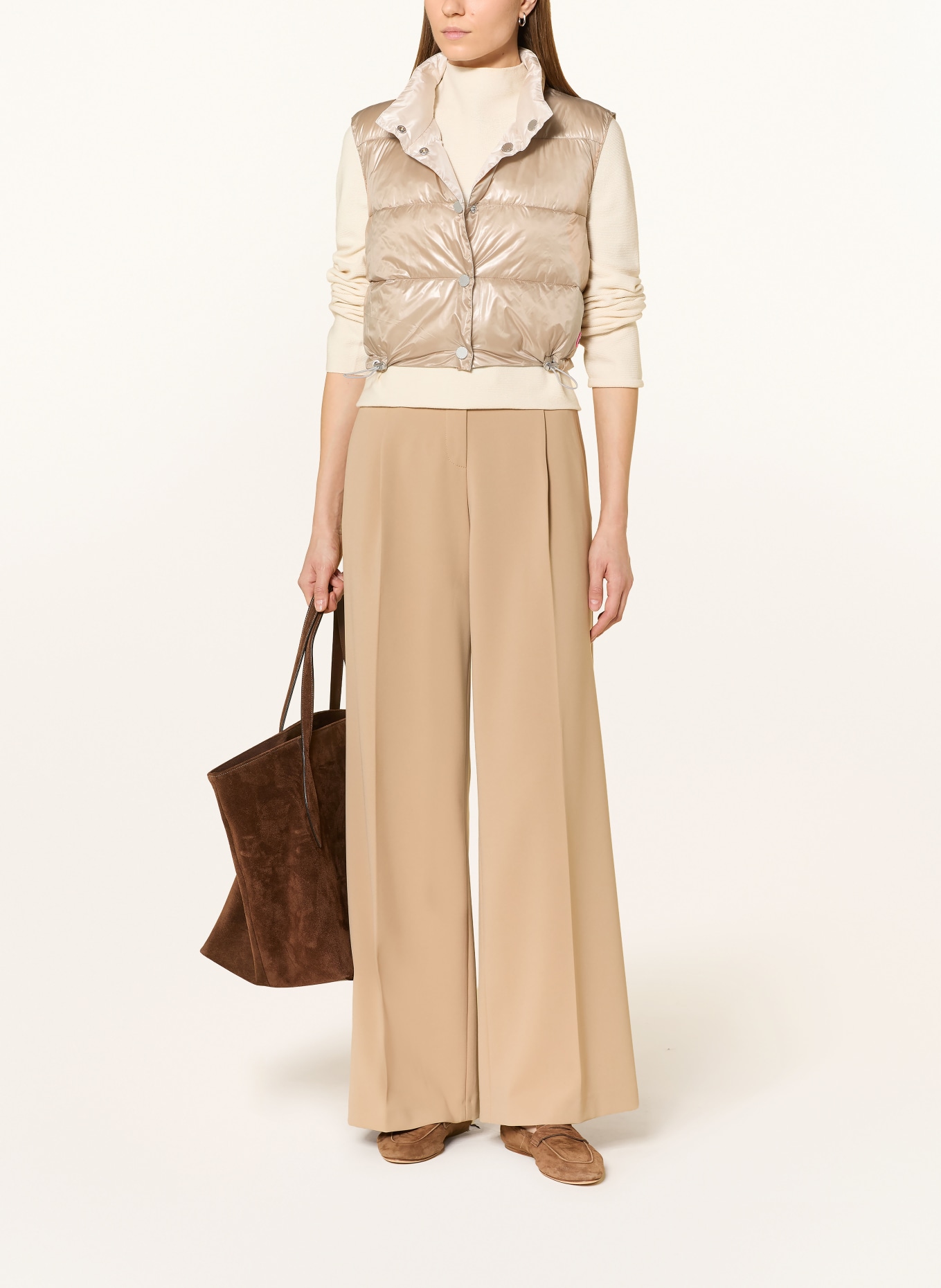 FRIEDA & FREDDIES MADDY reversible cropped quilted vest: BEIGE