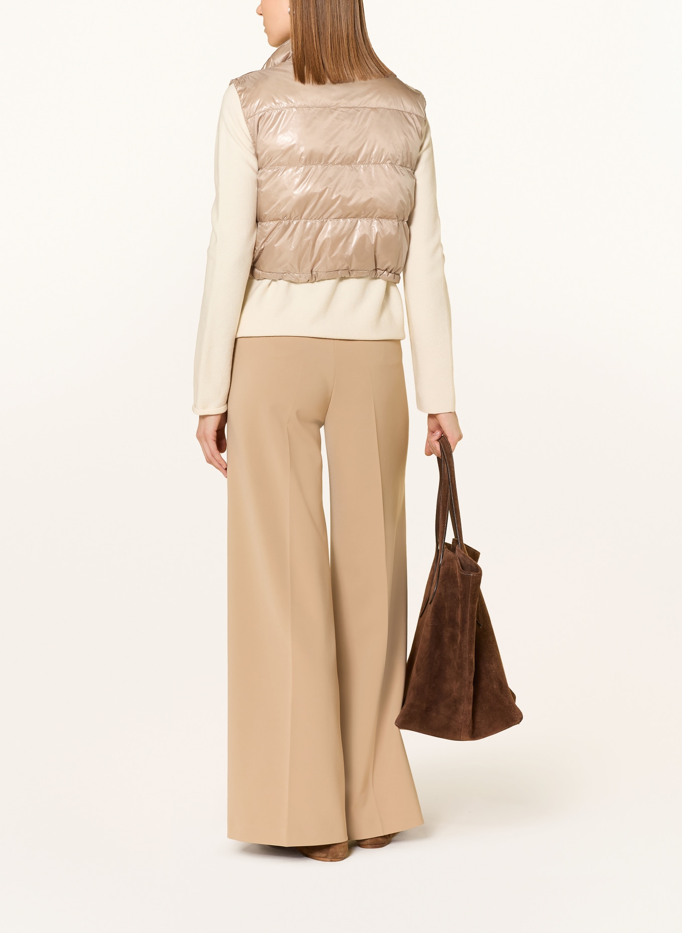 FRIEDA & FREDDIES MADDY reversible cropped quilted vest: BEIGE