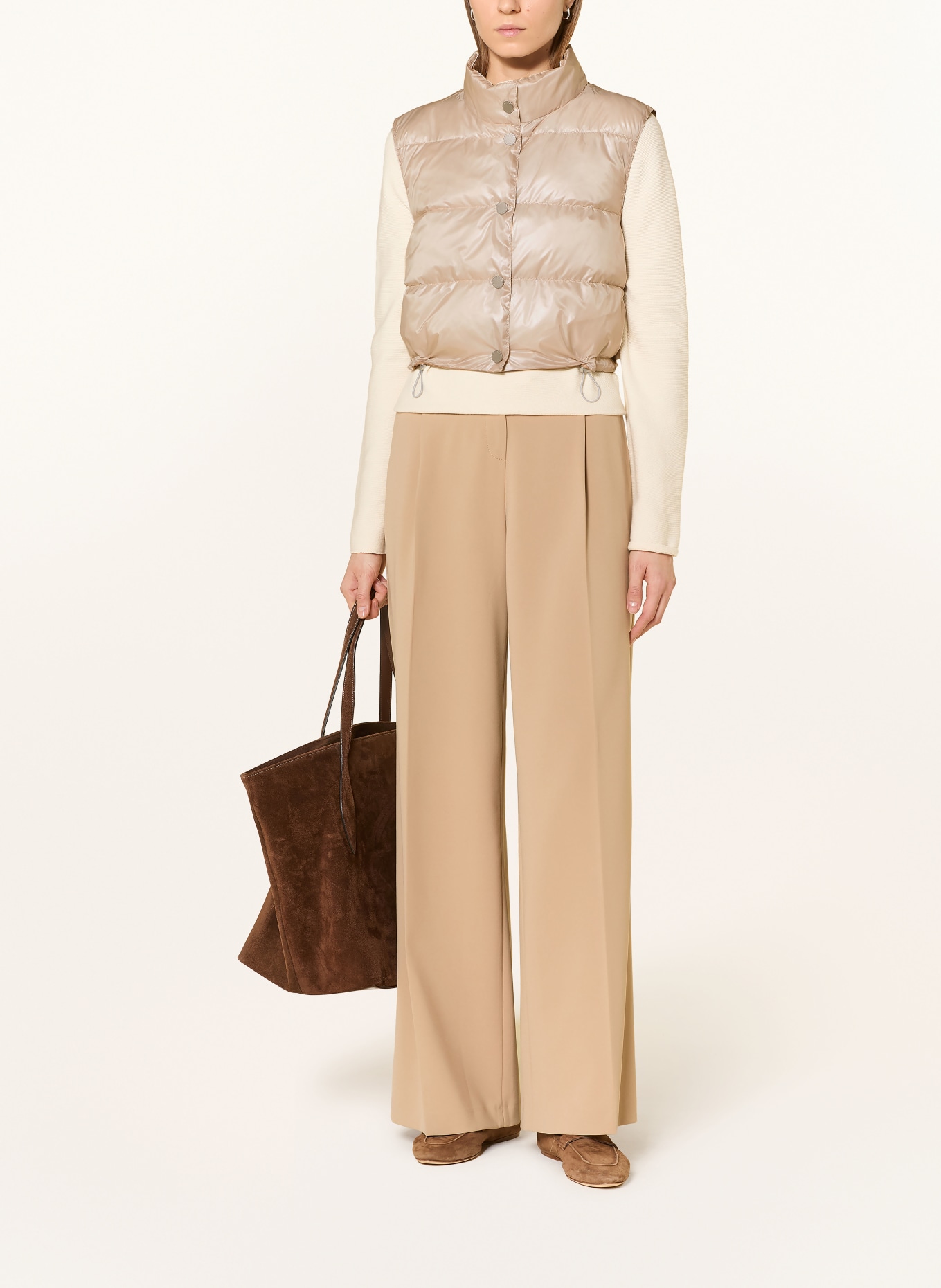 FRIEDA & FREDDIES MADDY reversible cropped quilted vest: BEIGE