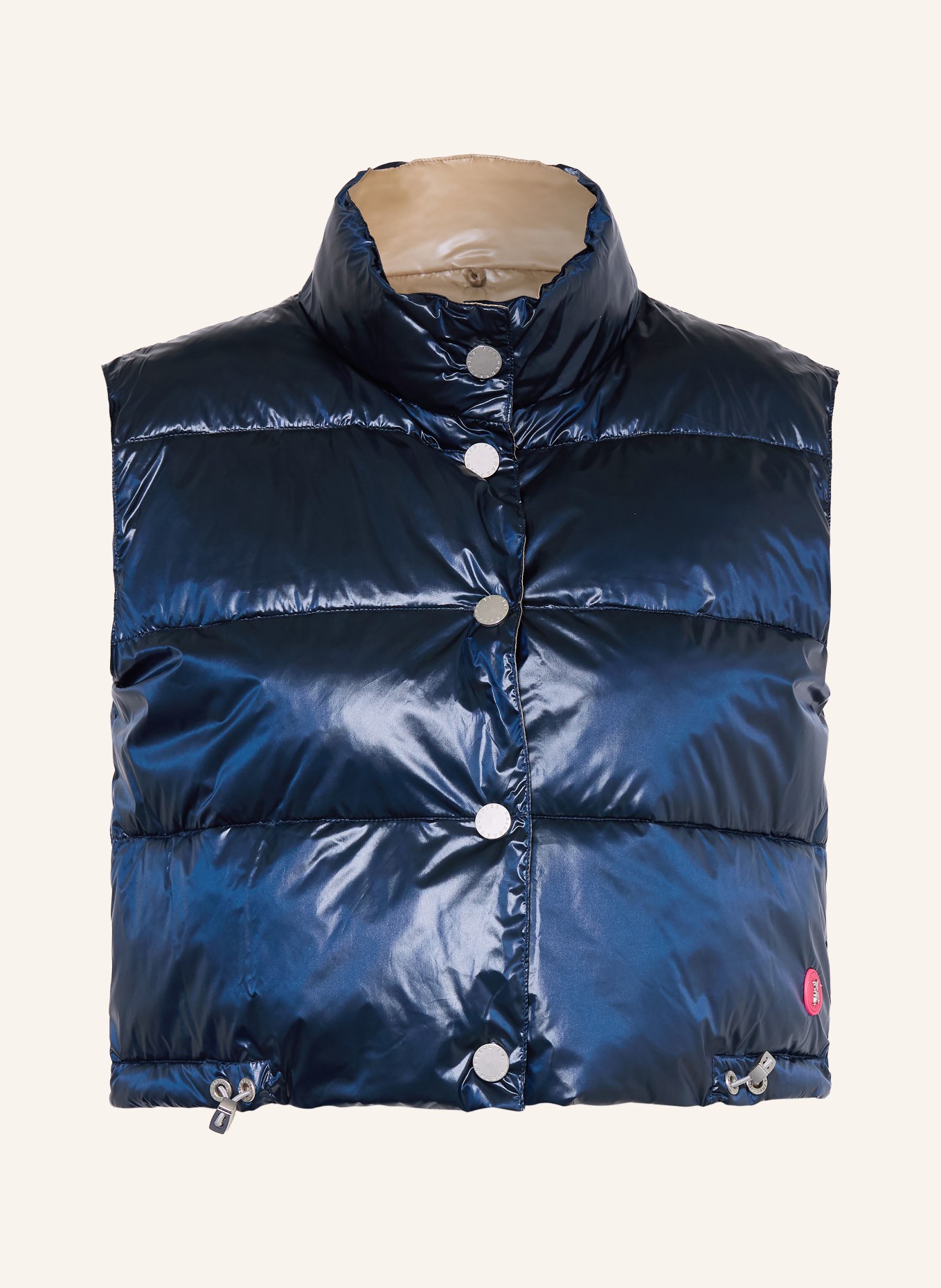 FRIEDA & FREDDIES Cropped-Steppweste MADDY zum Wenden: DUNKELBLAU / BEIGE