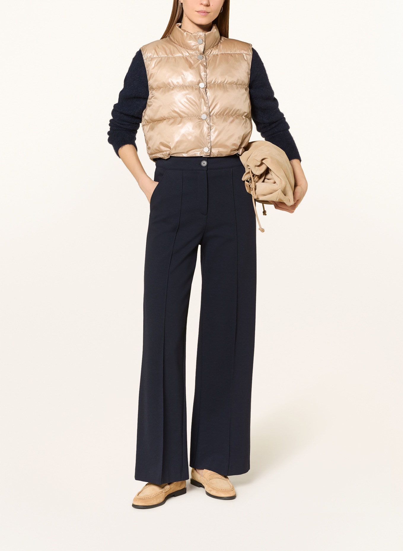 FRIEDA & FREDDIES Cropped-Steppweste MADDY zum Wenden: DUNKELBLAU / BEIGE