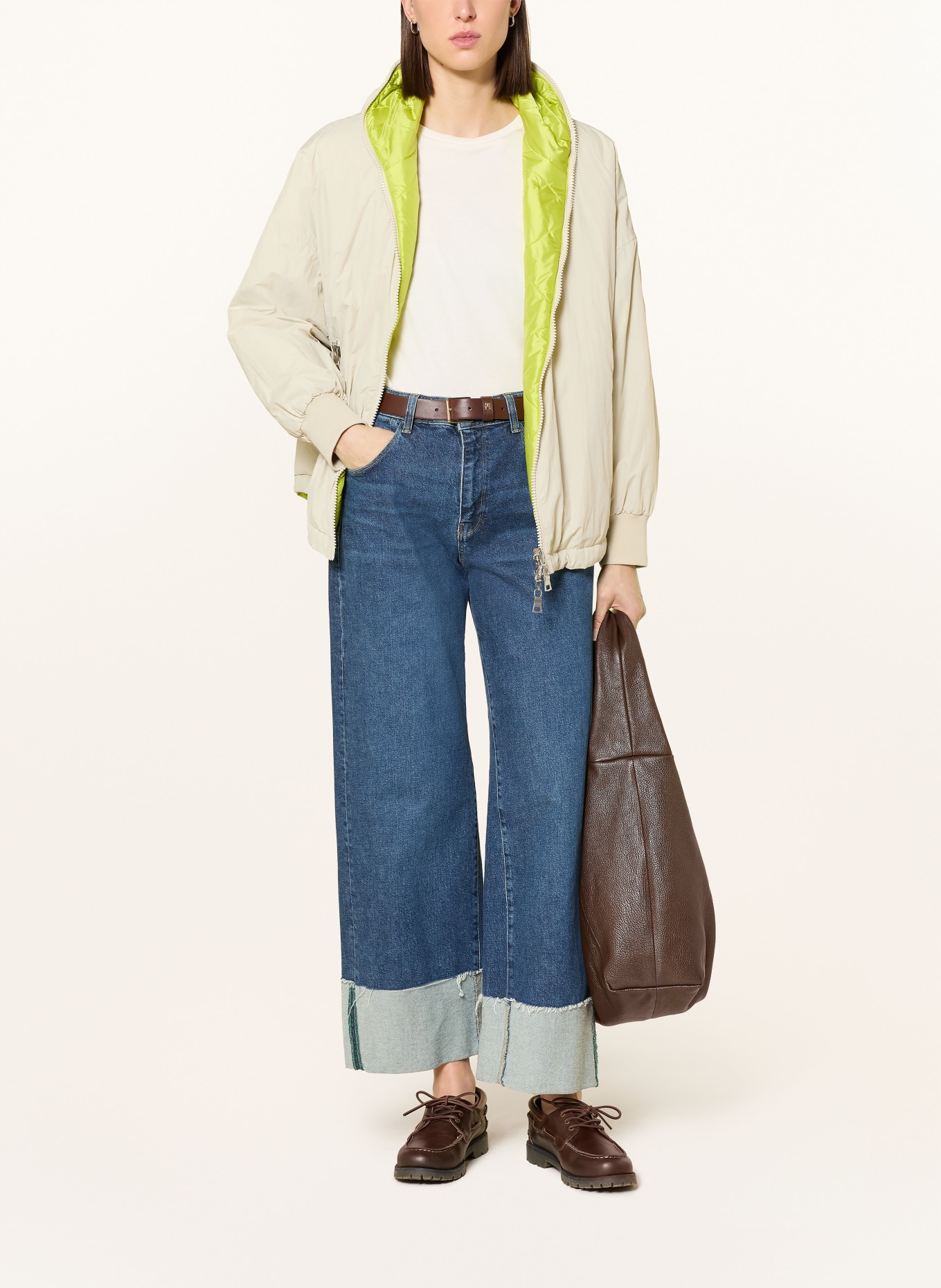 No.1 Como CHIO reversible quilted jacket: CREAM