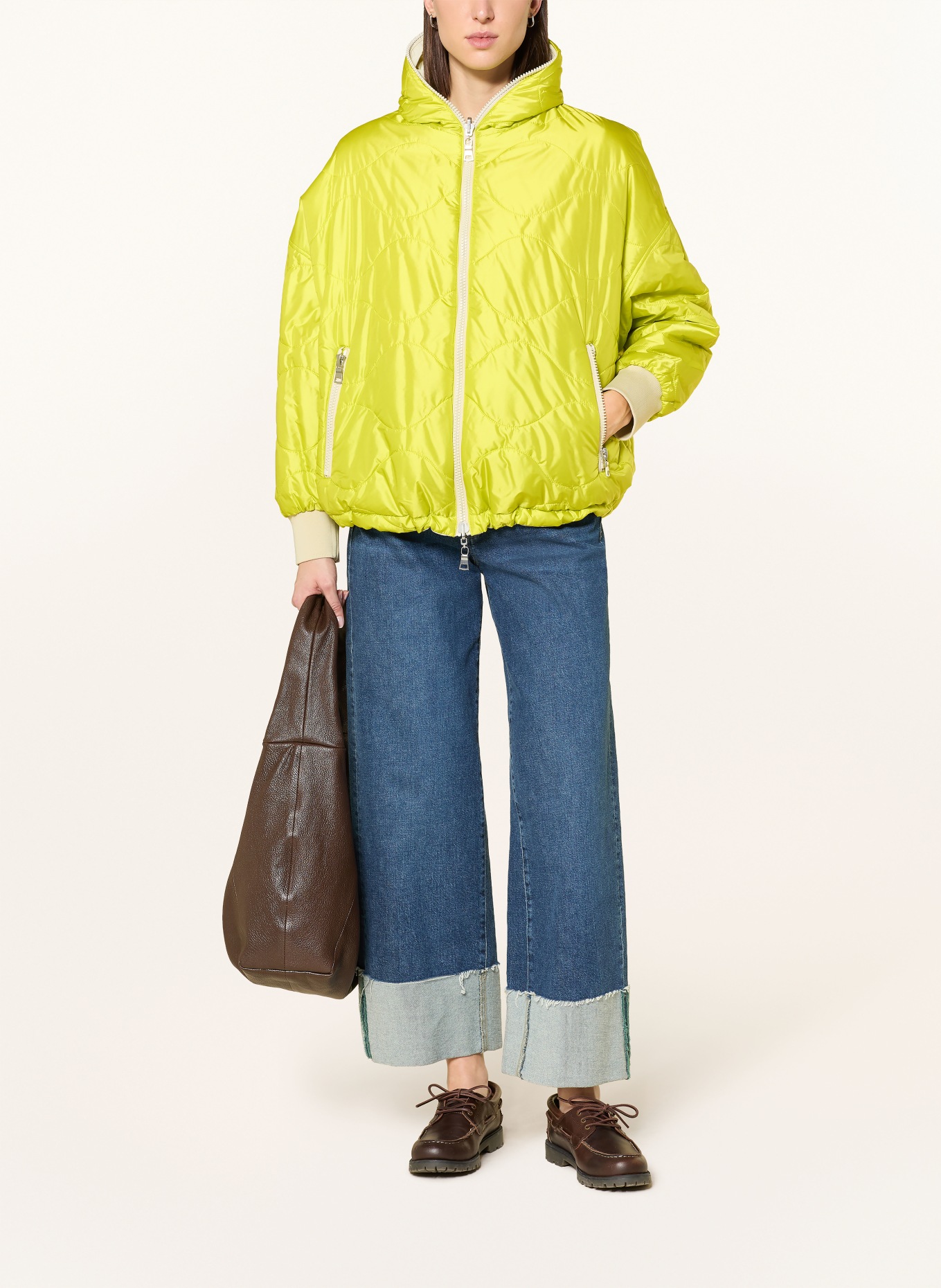 No.1 Como CHIO reversible quilted jacket: CREAM