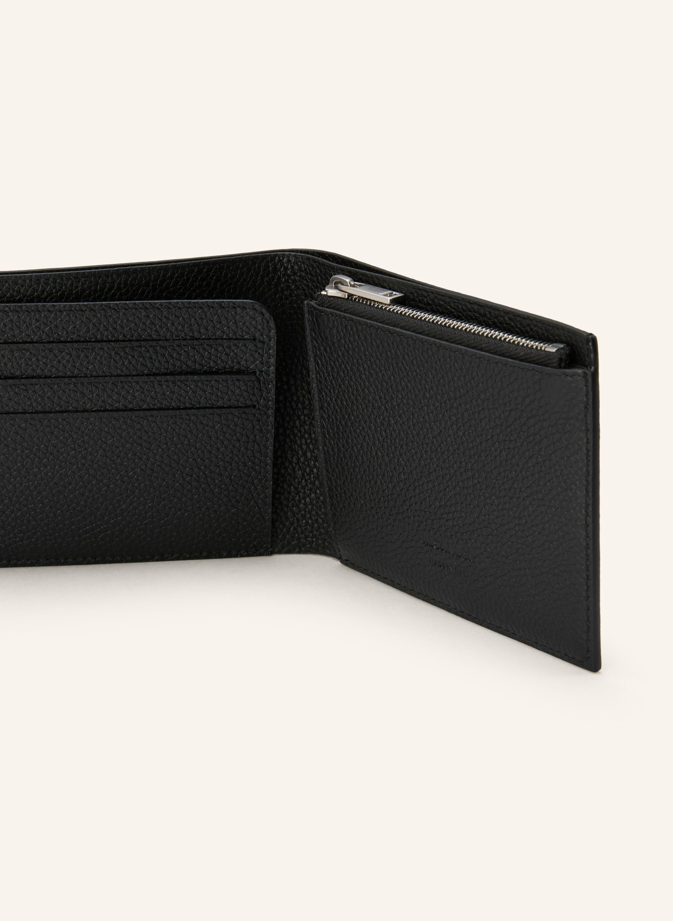 JIL SANDER porte-monnaie: NOIR / ARGENT