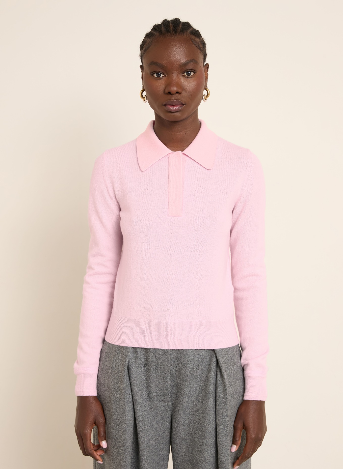 JIL SANDER Strick-Poloshirt: ROSA