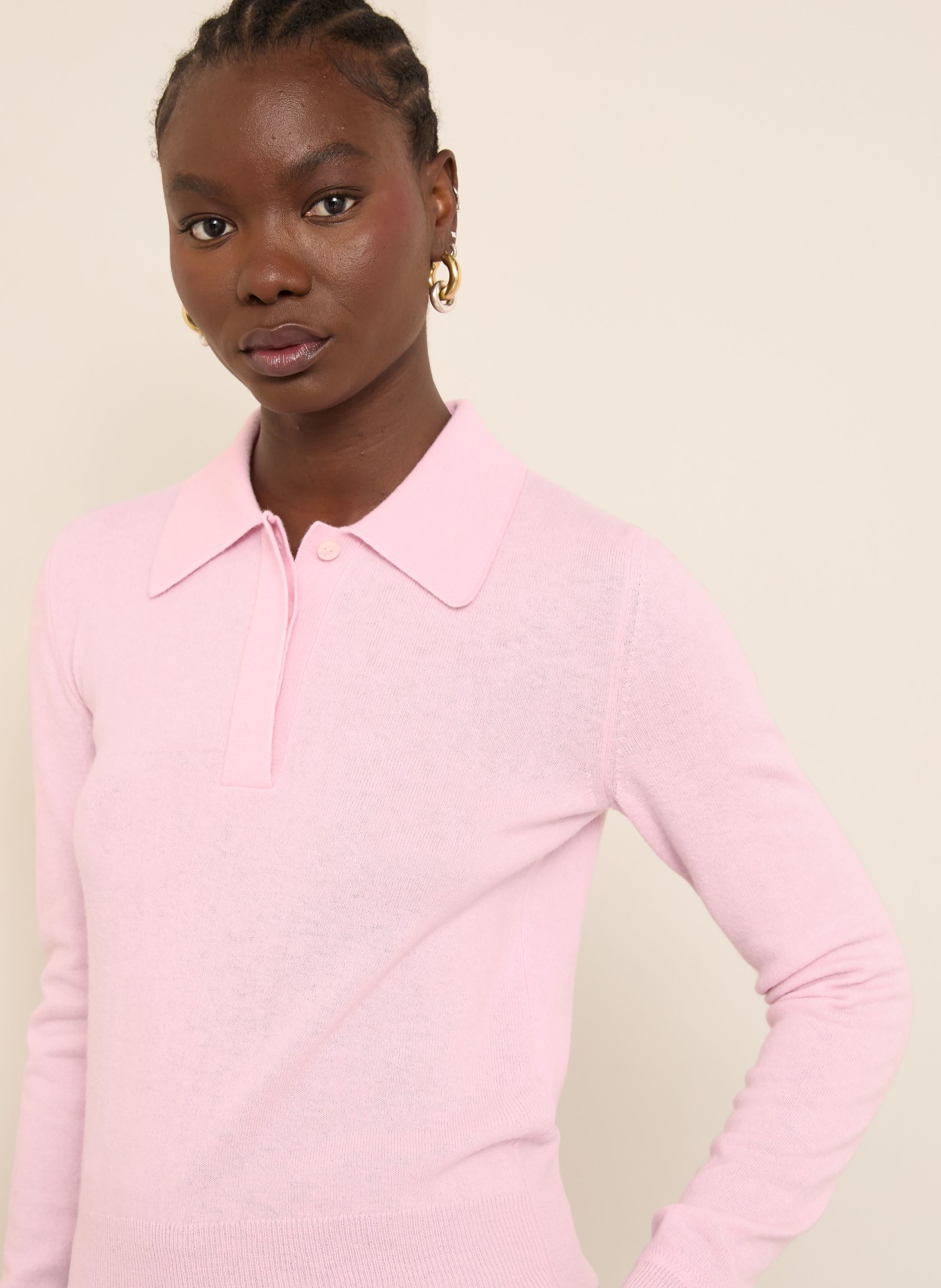 JIL SANDER Strick-Poloshirt: ROSA