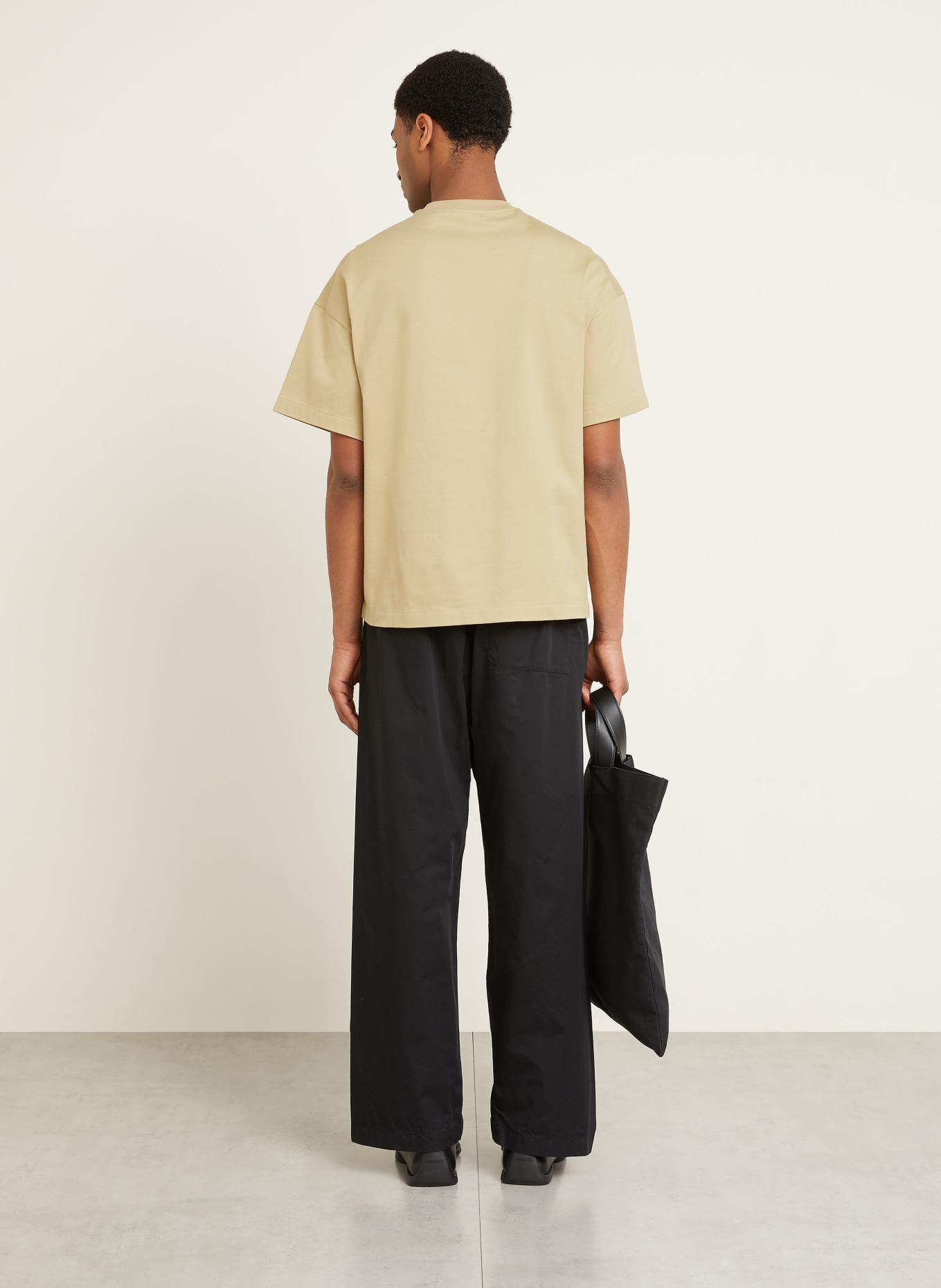 JIL SANDER T-Shirt: BEIGE / SCHWARZ