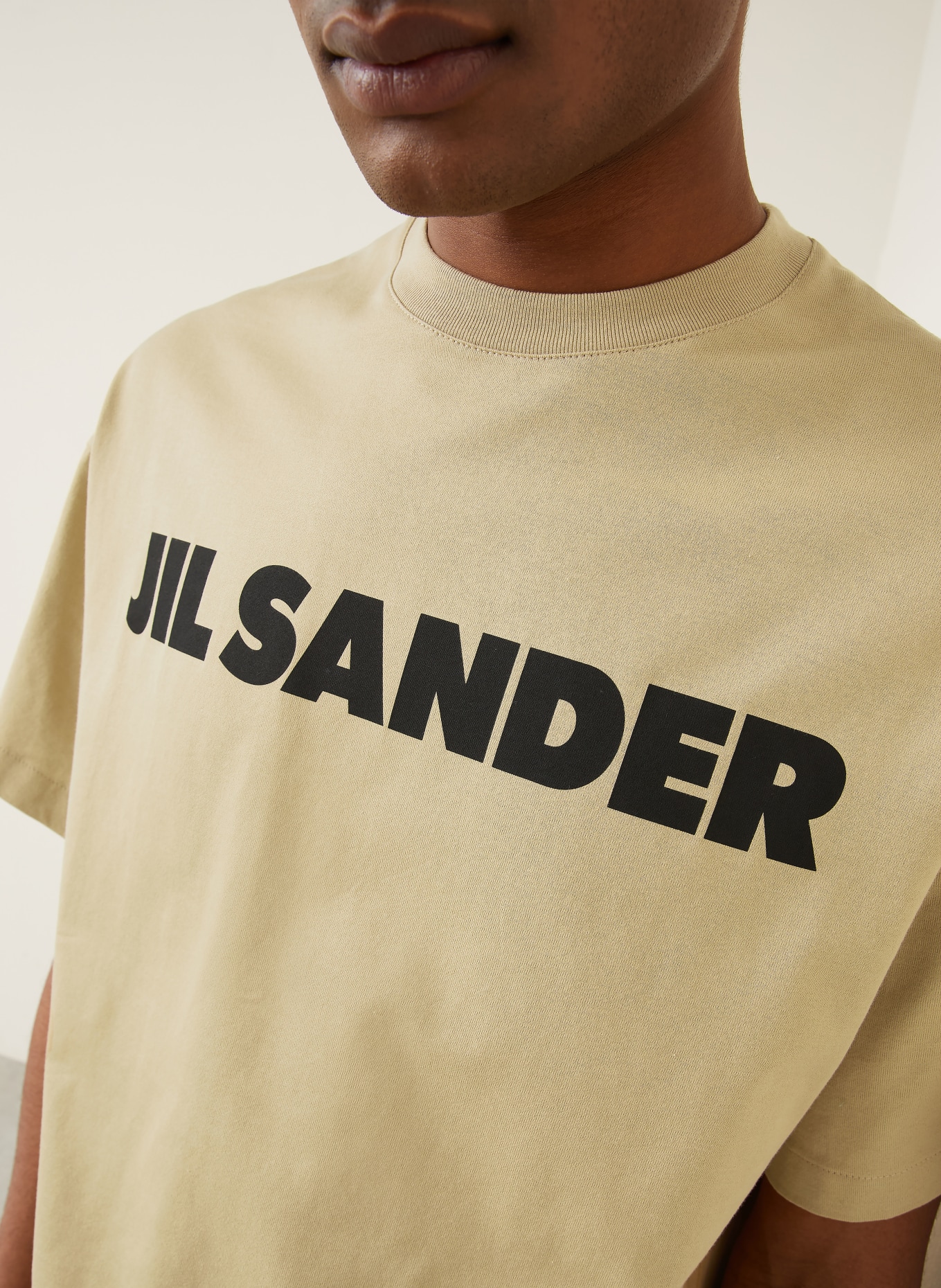 JIL SANDER T-Shirt: BEIGE / SCHWARZ