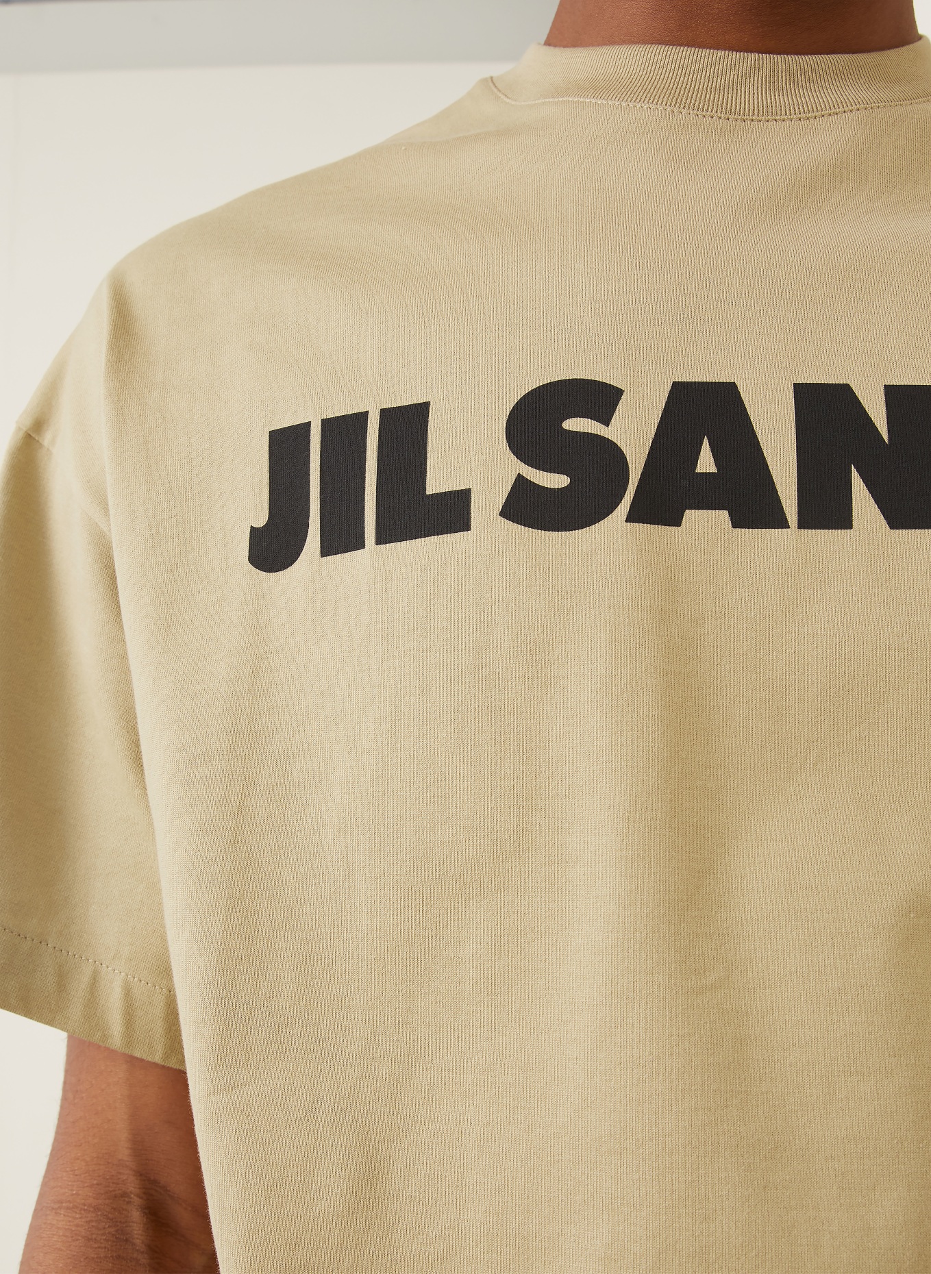 JIL SANDER T-Shirt: BEIGE / SCHWARZ
