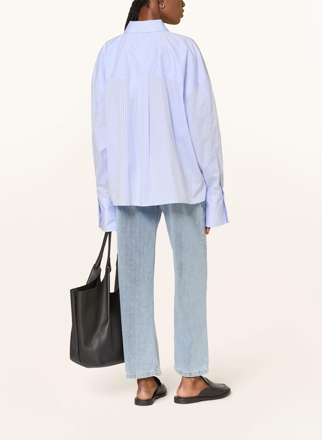 black palms Hemdbluse YUKY: HELLBLAU / WEISS