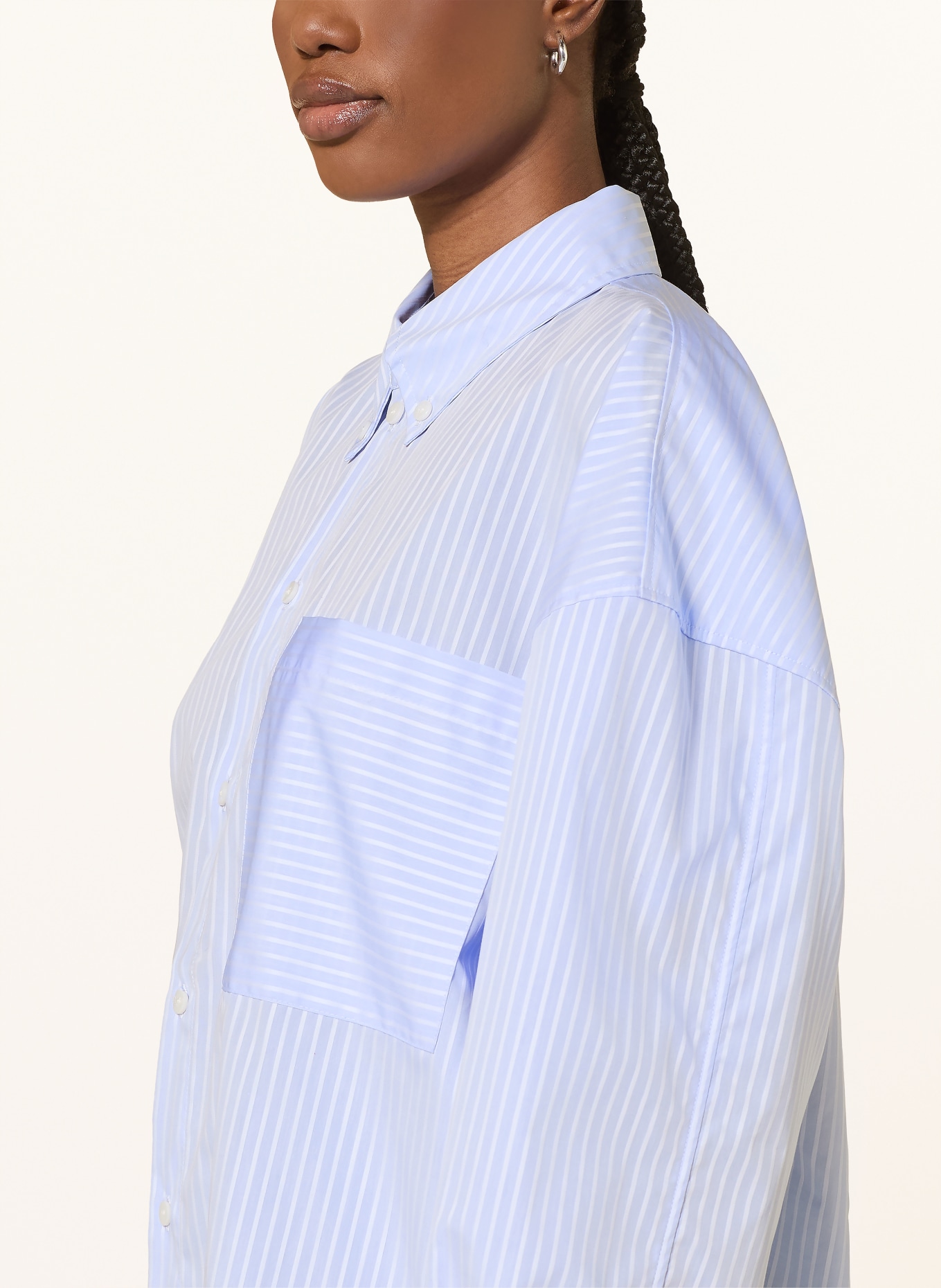 black palms Hemdbluse YUKY: HELLBLAU / WEISS