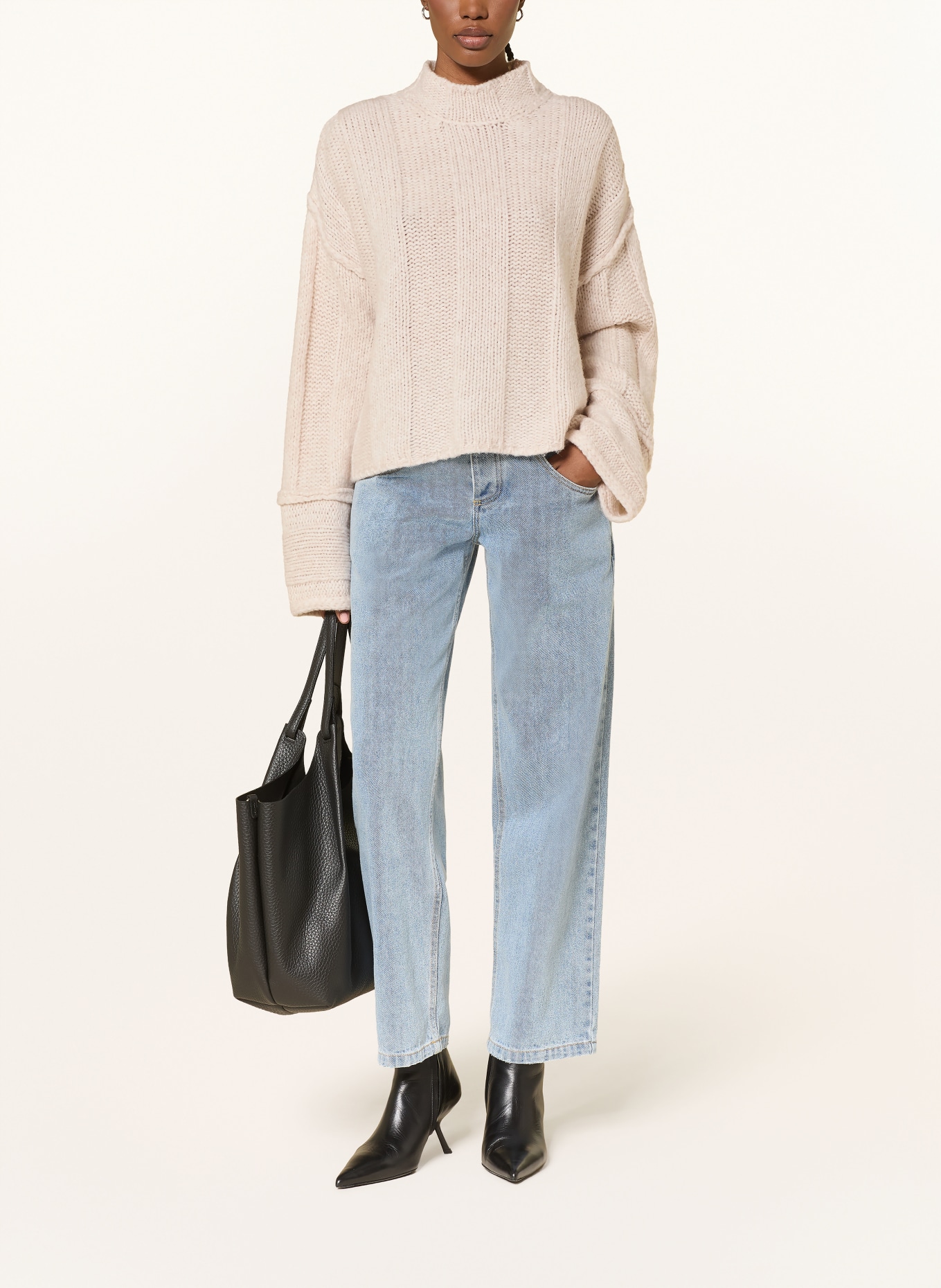 black palms STYNA sweater: CREAM