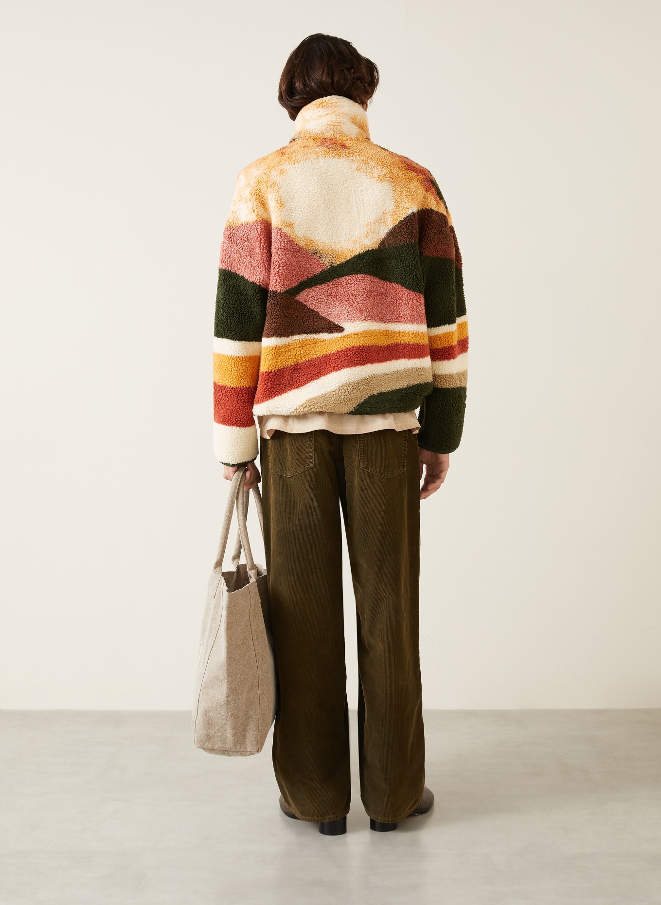 ISABEL MARANT Teddy fur troyer MARLEY: LIGHT ORANGE / RED / DARK GREEN