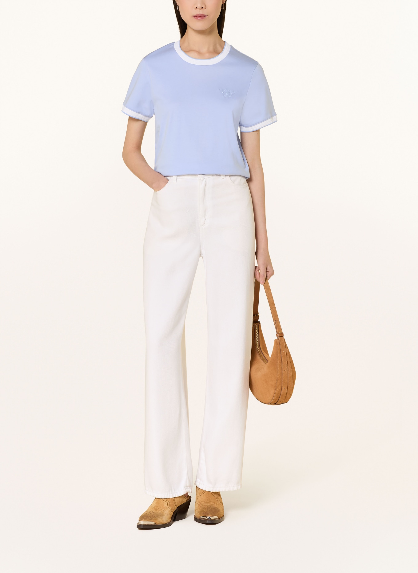 MOS MOSH T-Shirt MMMOLINA: HELLBLAU / WEISS