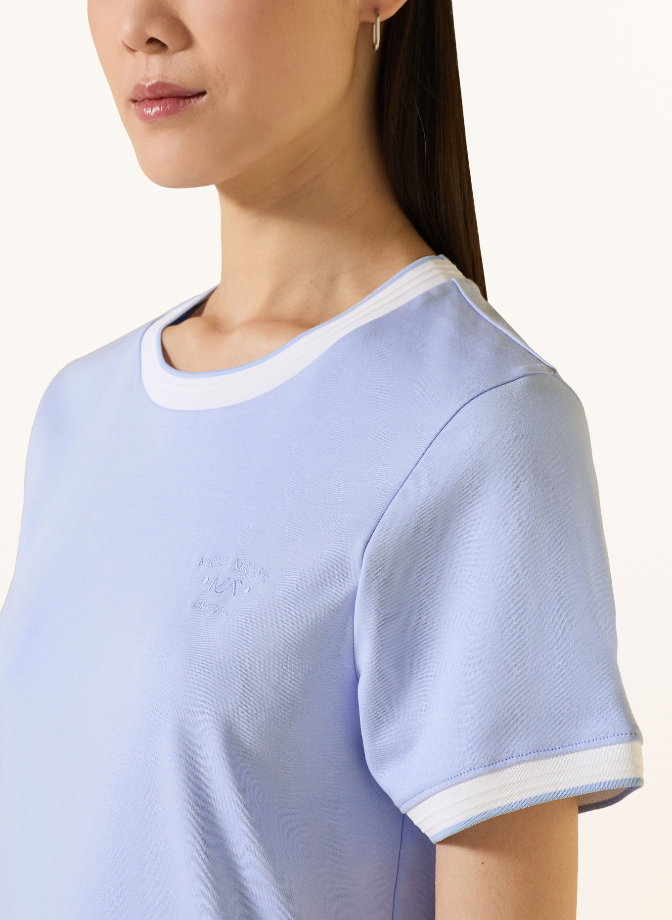 MOS MOSH T-Shirt MMMOLINA: HELLBLAU / WEISS