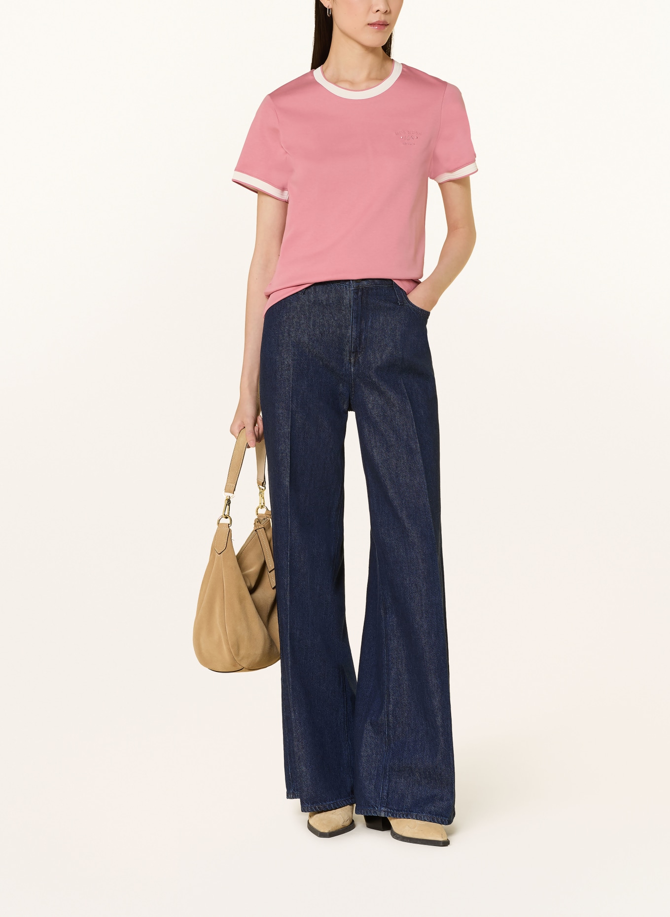 MOS MOSH Tričko MMMOLINA: STARORŮŽOVÁ / BÍLÁ