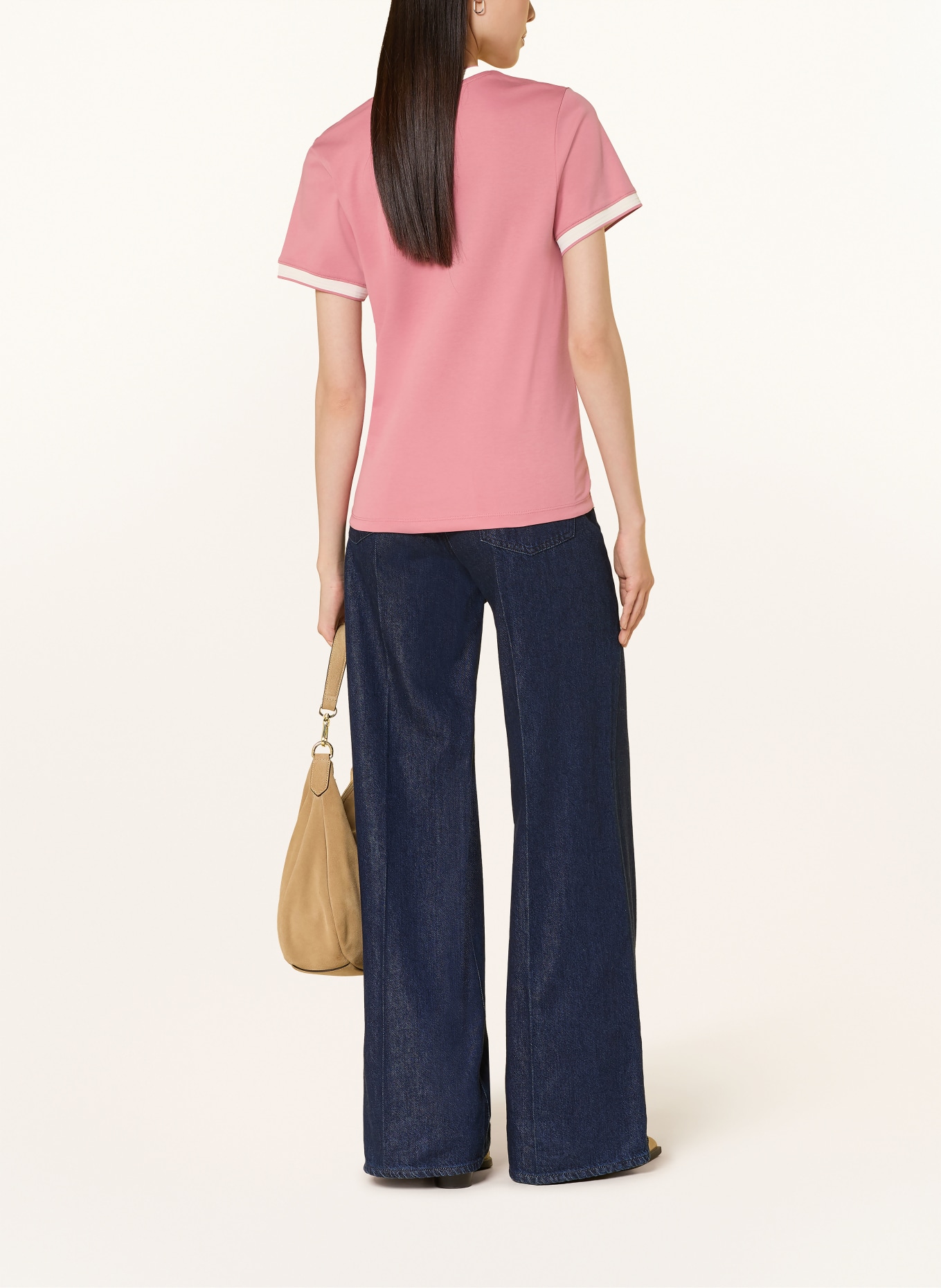 MOS MOSH Tričko MMMOLINA: STARORŮŽOVÁ / BÍLÁ