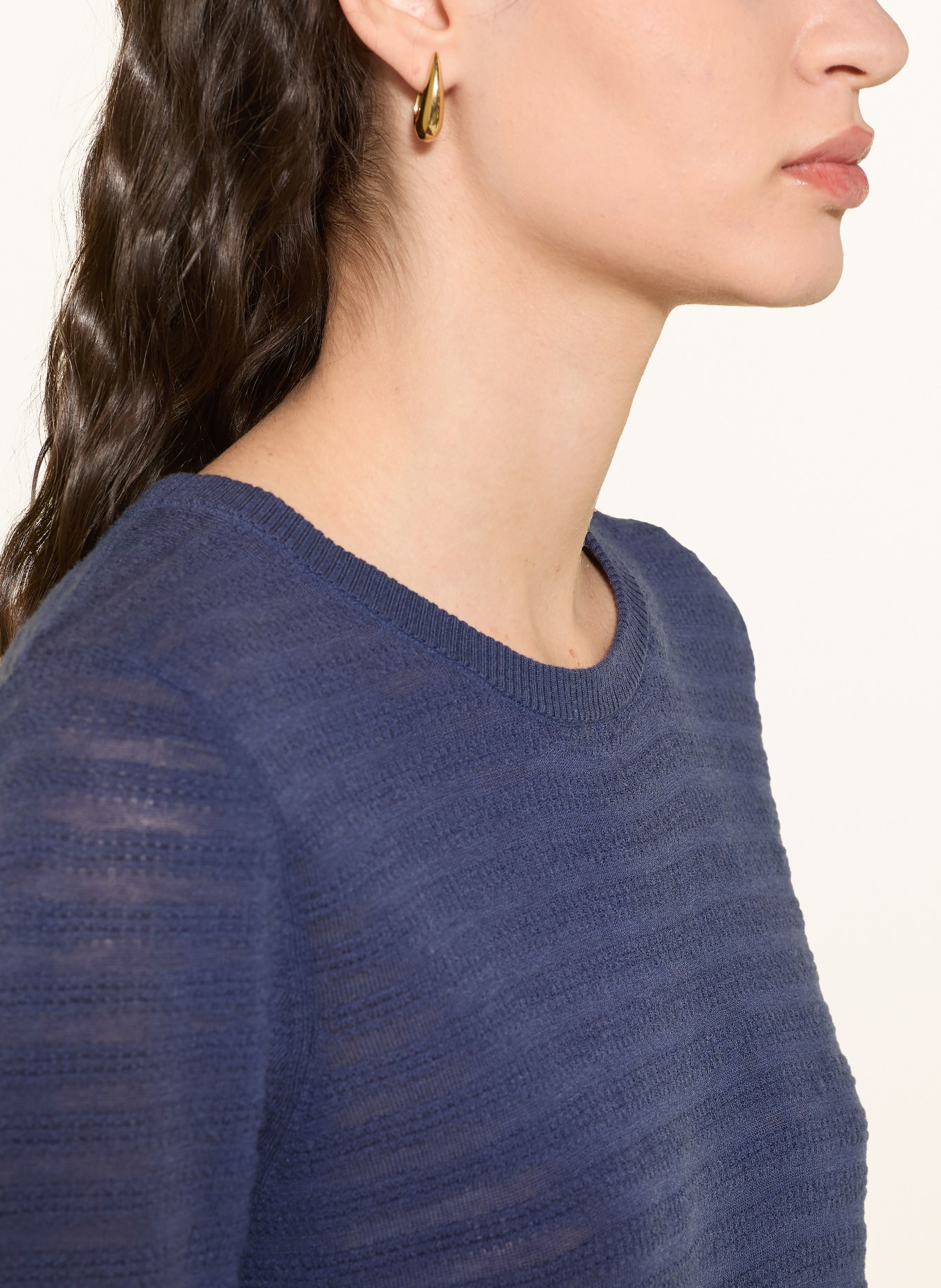 MOS MOSH MMBOUCH DOTTY cashmere knit shirt: DARK BLUE
