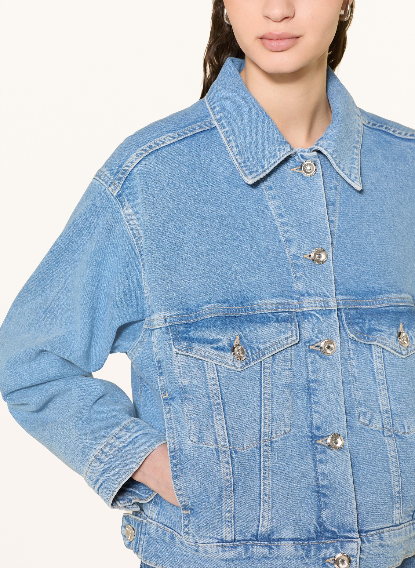 MOS MOSH MMMAVI JENTRA denim jacket: 406 LIGHT BLUE